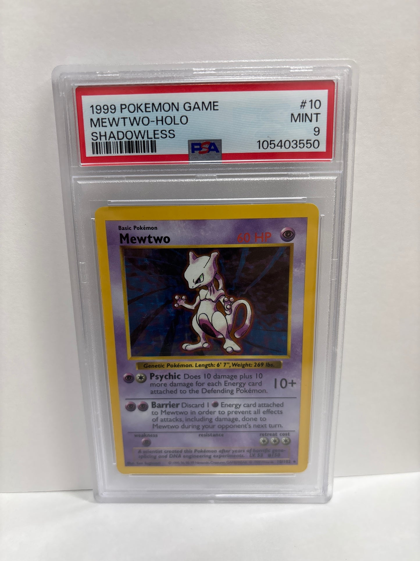 Pokemon Mewtwo 10/102 Shadowless (1999) PSA 9