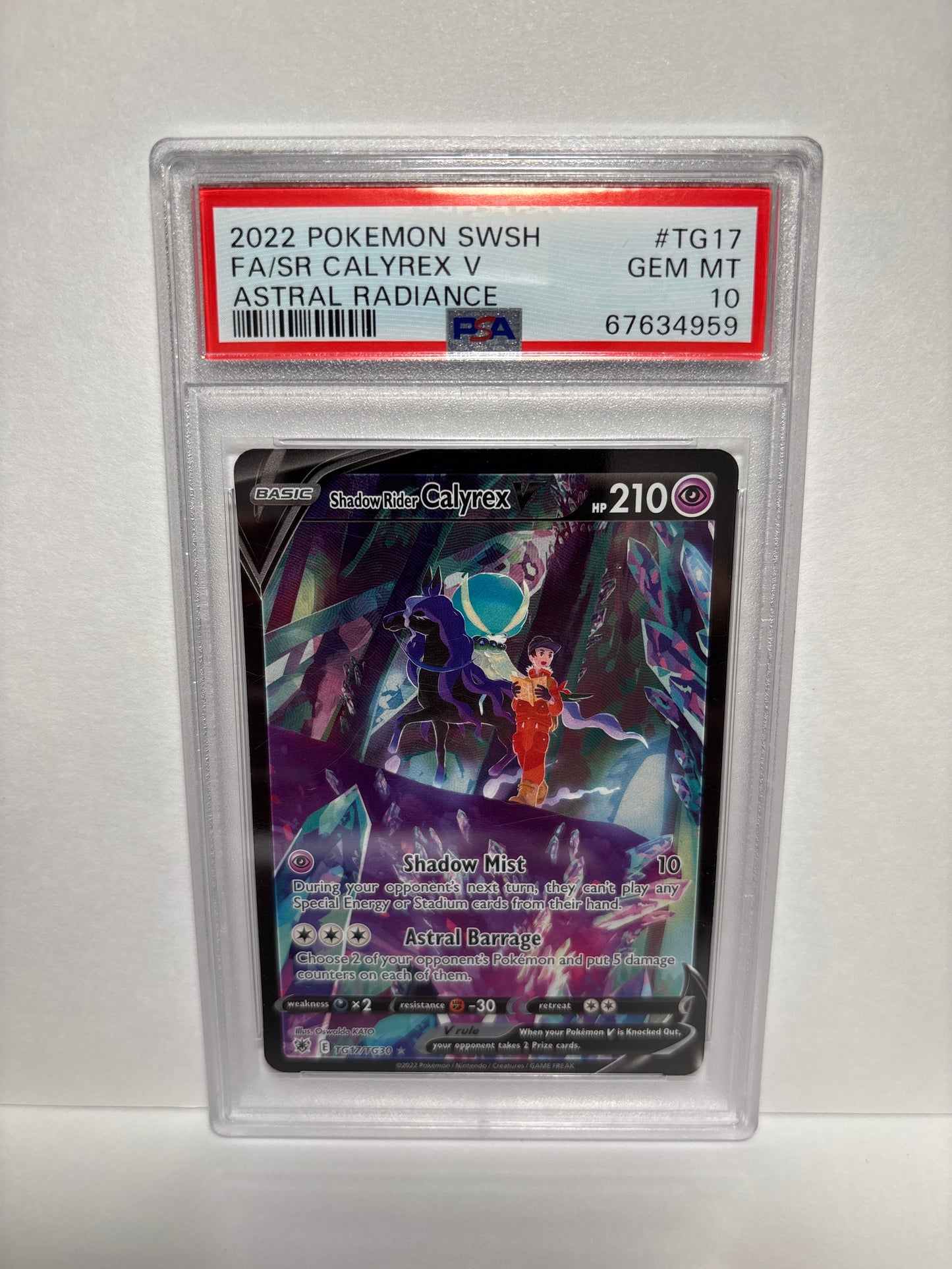 Pokemon Shadow Rider Calyrex V TG17/TG30 PSA 10 (Scratches on Slab)