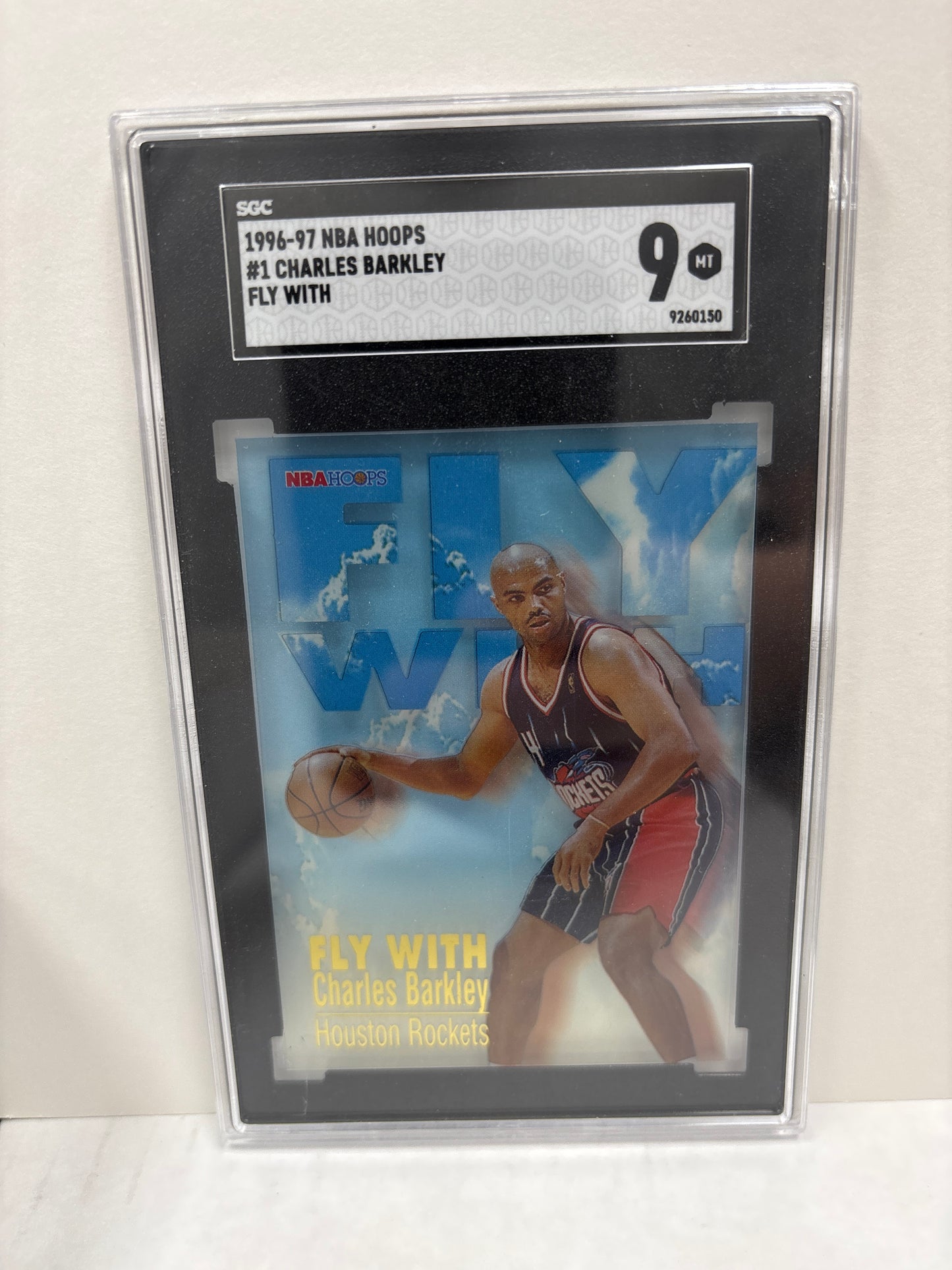 1996-97 NBA Hoops #1 Charles Barkley Fly With SGC 9