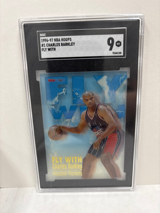 1996-97 NBA Hoops #1 Charles Barkley Fly With SGC 9