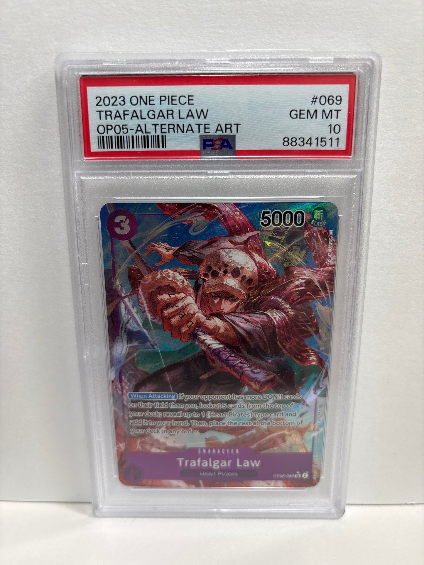 One Piece TCG Trafalgar Law OP05-069 PSA 10