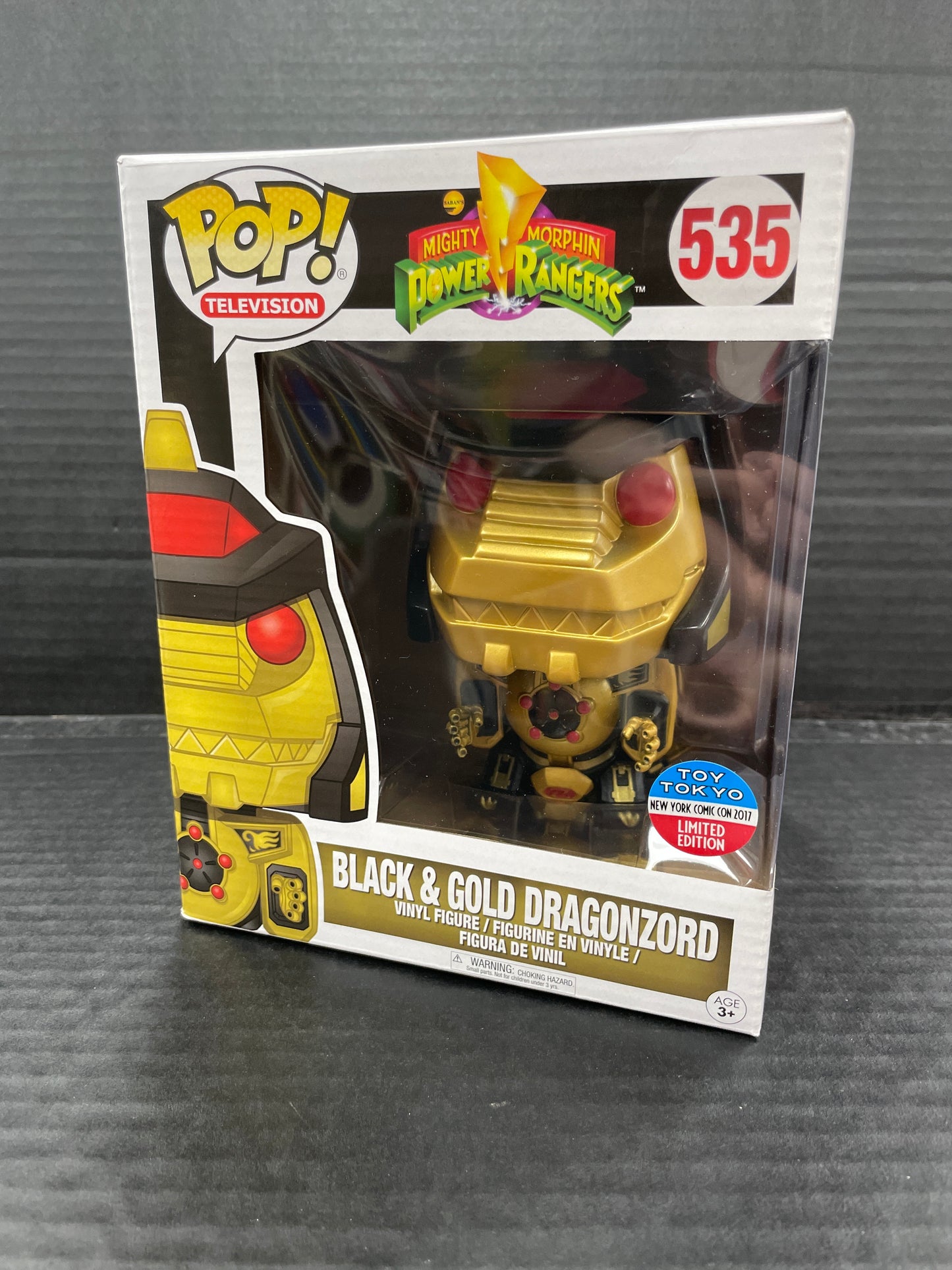 Funko Pop! Mighty Morphin Power Rangers Black& Gold Dragonzord 535 Toy Tokyo NYCC Exclusive (Grade A-)