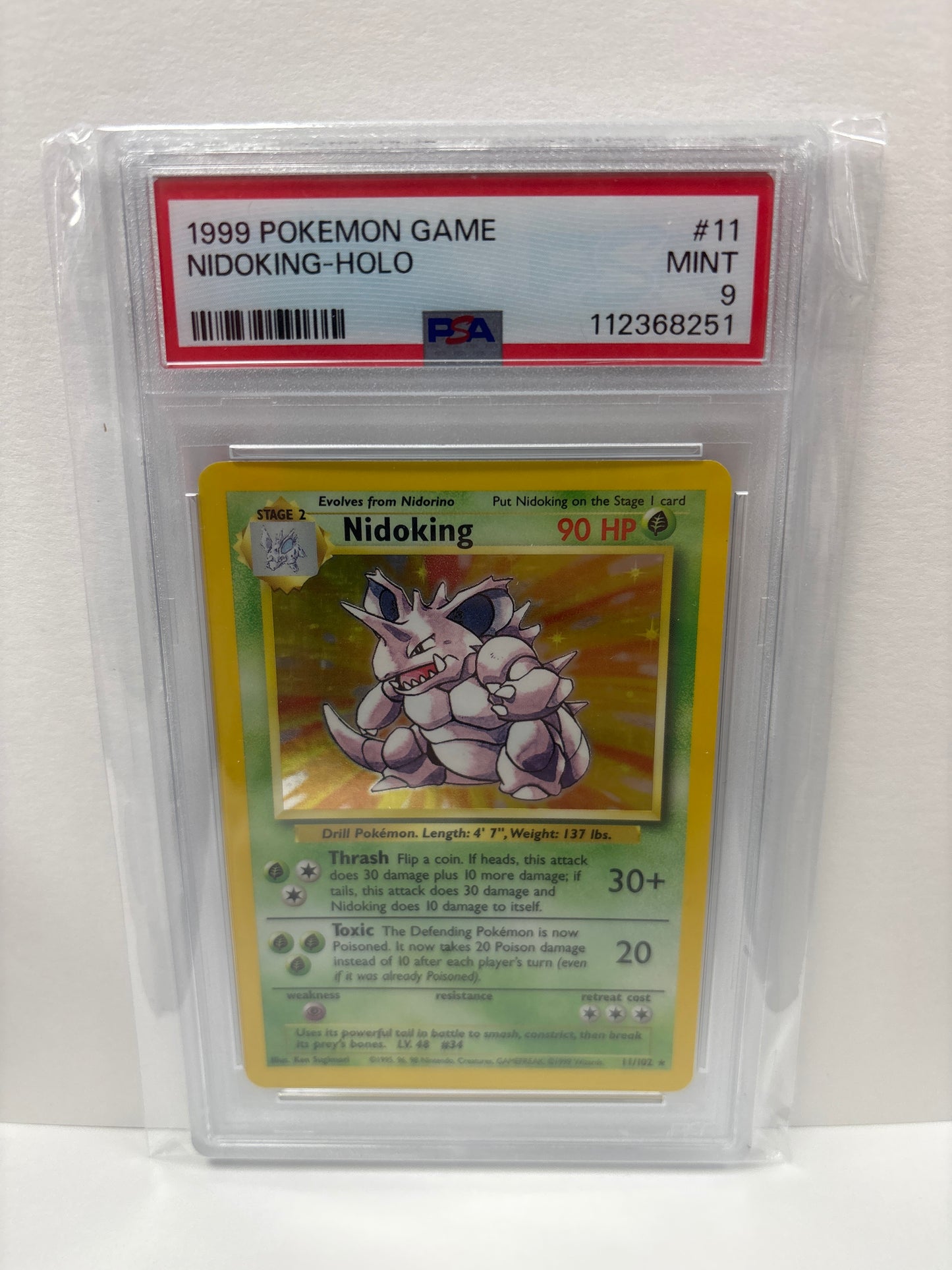 Pokemon Nidoking 11/102 (1999) PSA 9