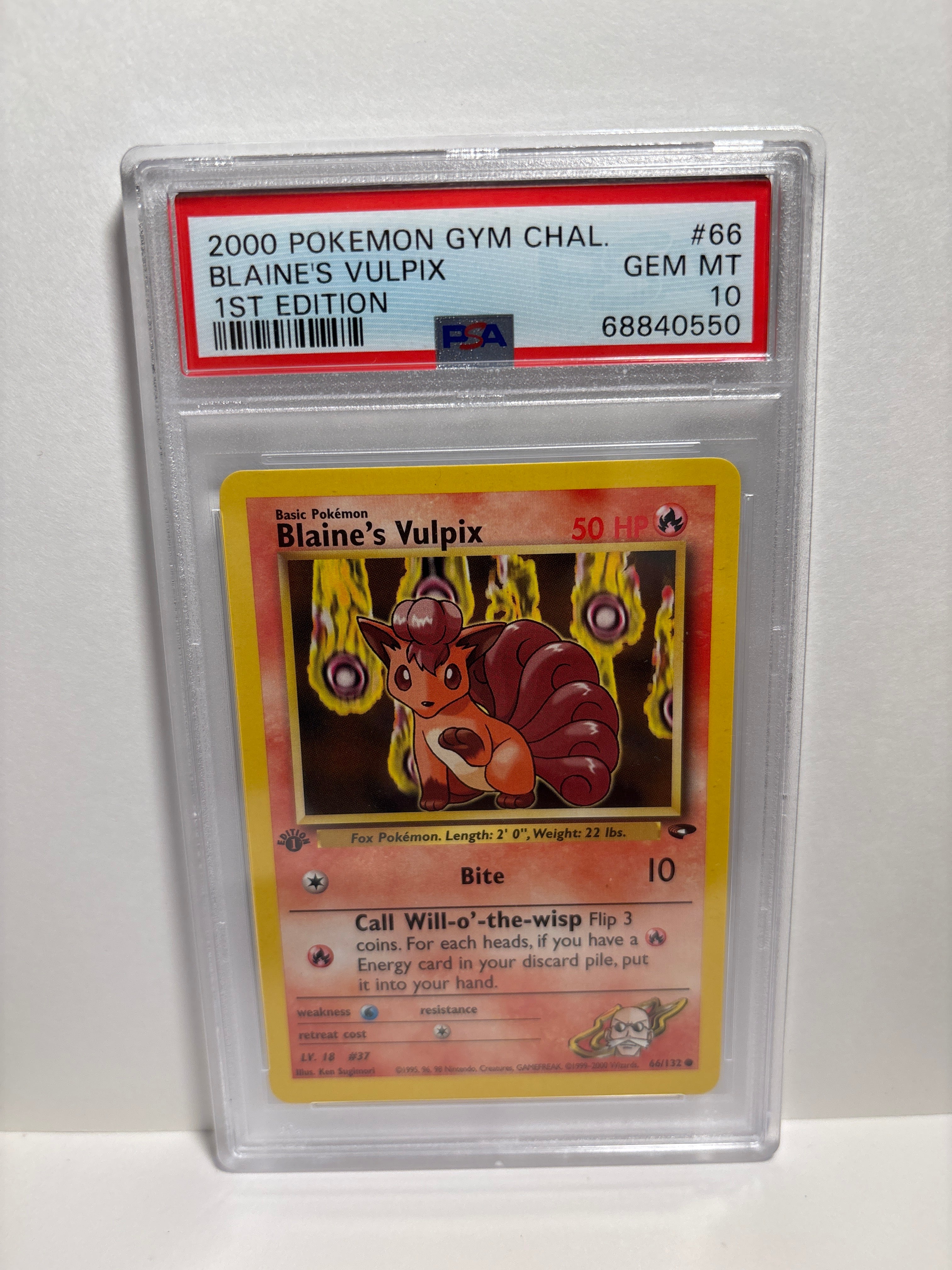 Pokemon Blaine's Vulpix 66/132 1st Edition (2000) PSA 10 Zapp! Comics Pokemon Blaine's Vulpix 66/132 1st Edition (2000) PSA 10 Zapp! Comics
