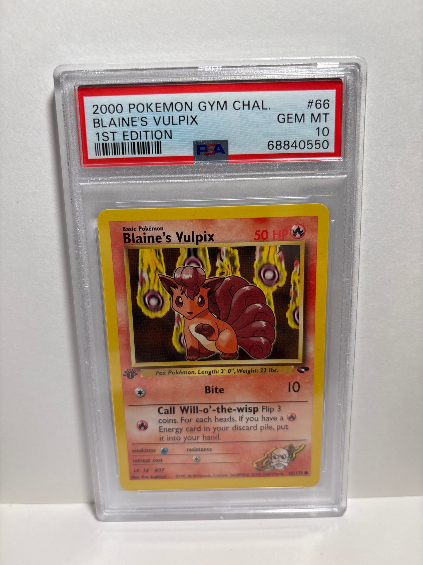 Pokemon Blaine’s Vulpix 66/132 1st Edition (2000) PSA 10