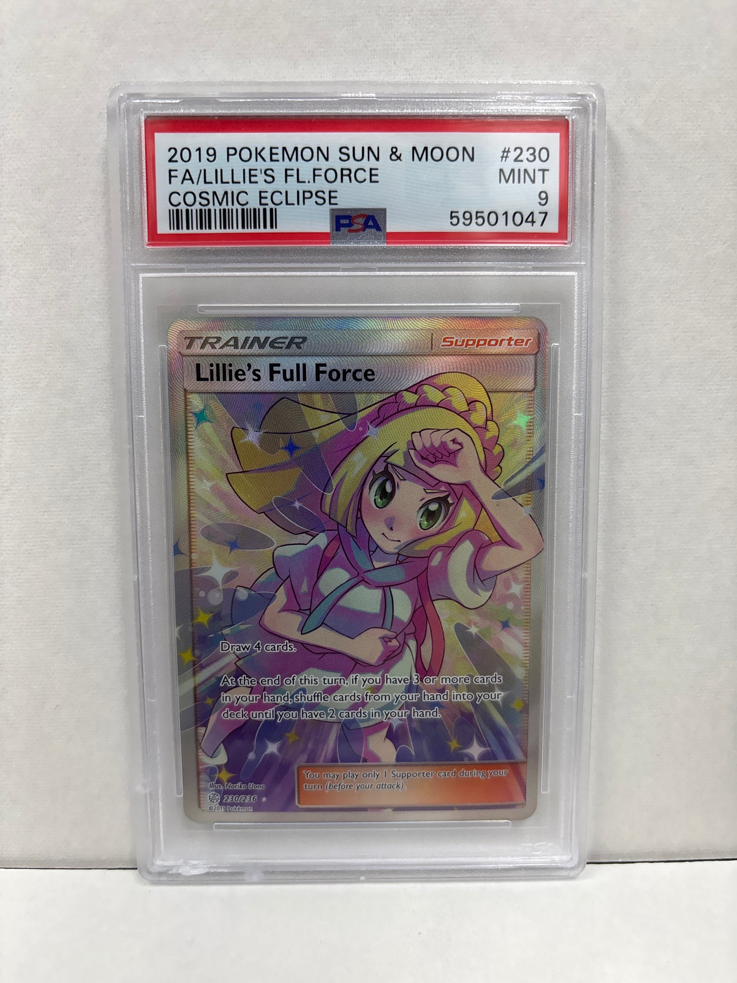 Pokemon Lillie’s Full Force 230/236 PSA 9 (Scratches on Slab)