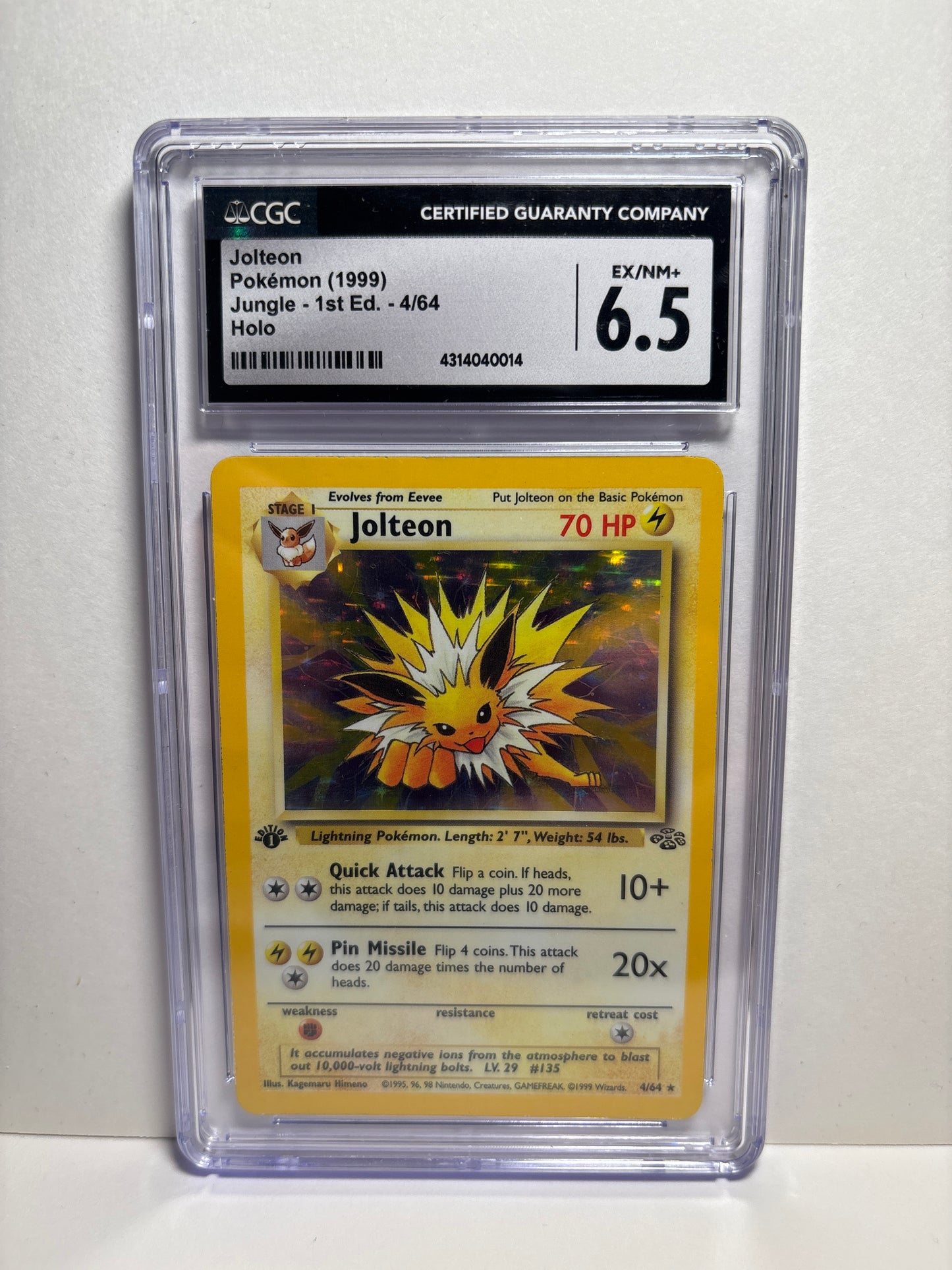 Pokemon Jolteon 4/64 1st Edition (1999) CGC 6.5