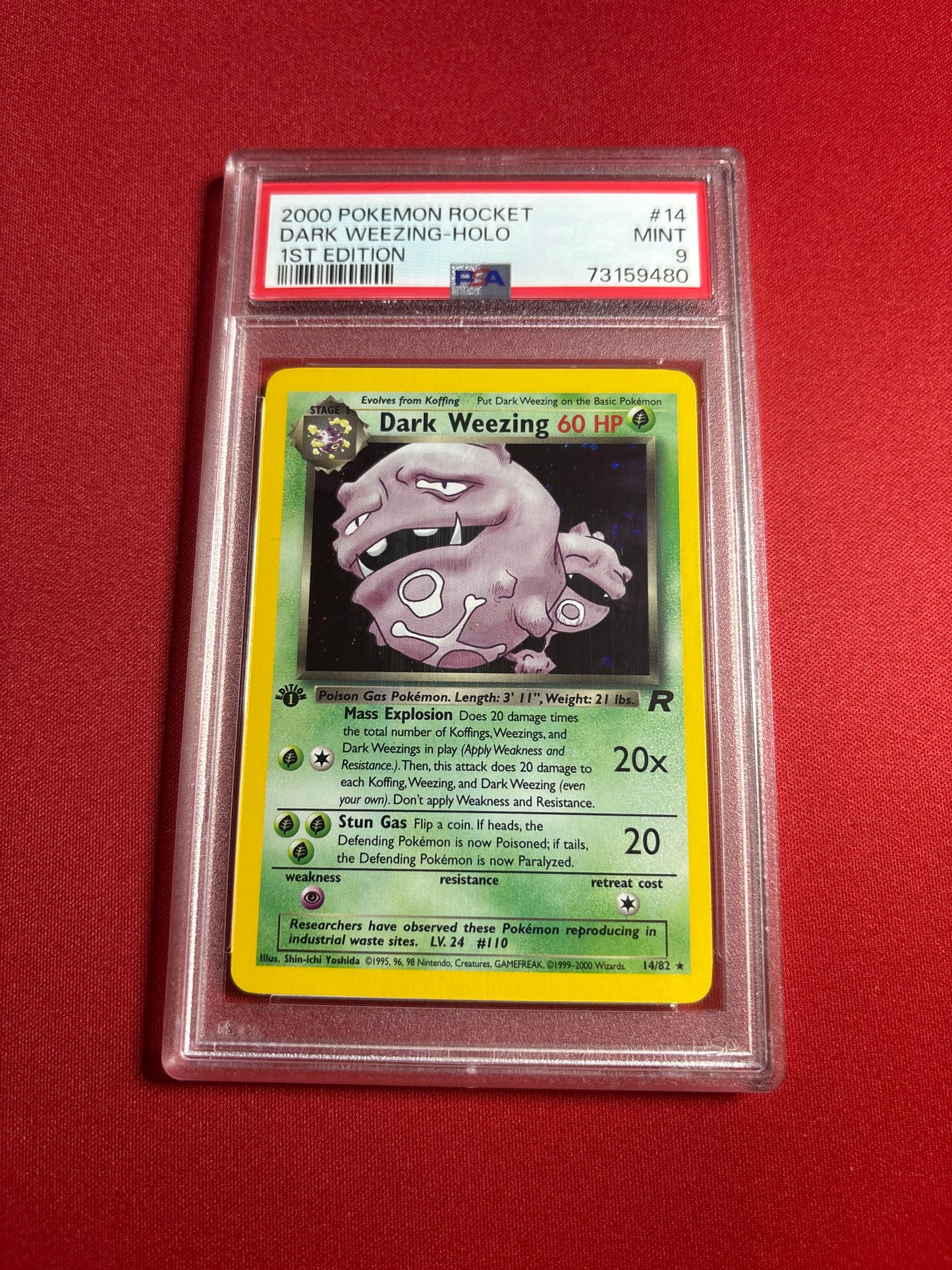 Pokemon Dark Weezing 14/82 1st Edition (2000) PSA 9