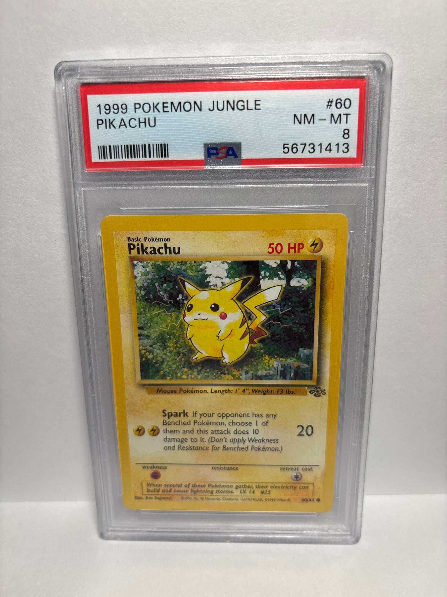 Pokemon Pikachu 60/64 (1999) PSA 8 (Scratches on Slab)