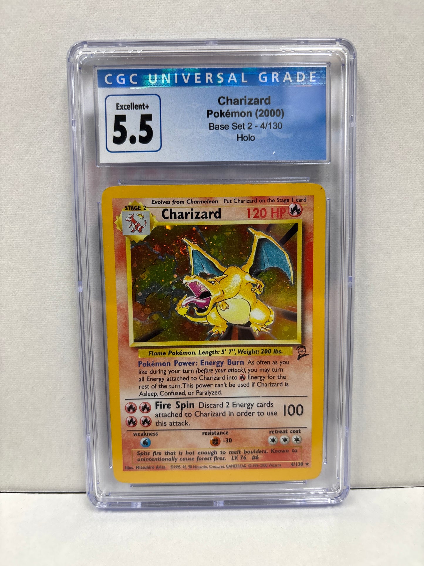 Pokemon Charizard 4/130 (2000) CGC 5.5