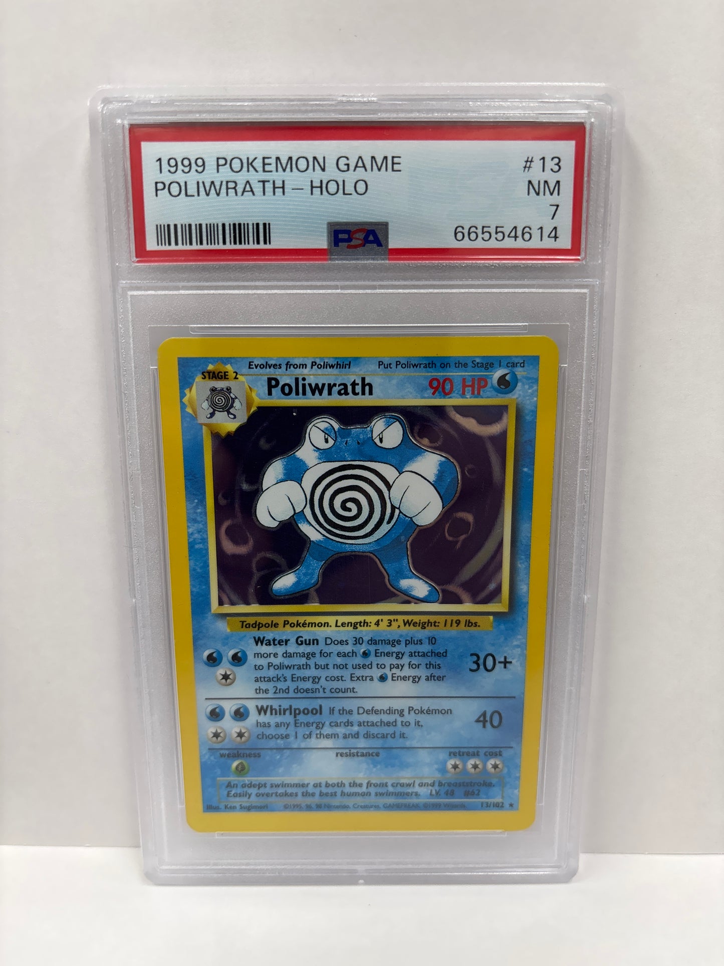 Pokemon Poliwrath 13/102 (1999) PSA 7