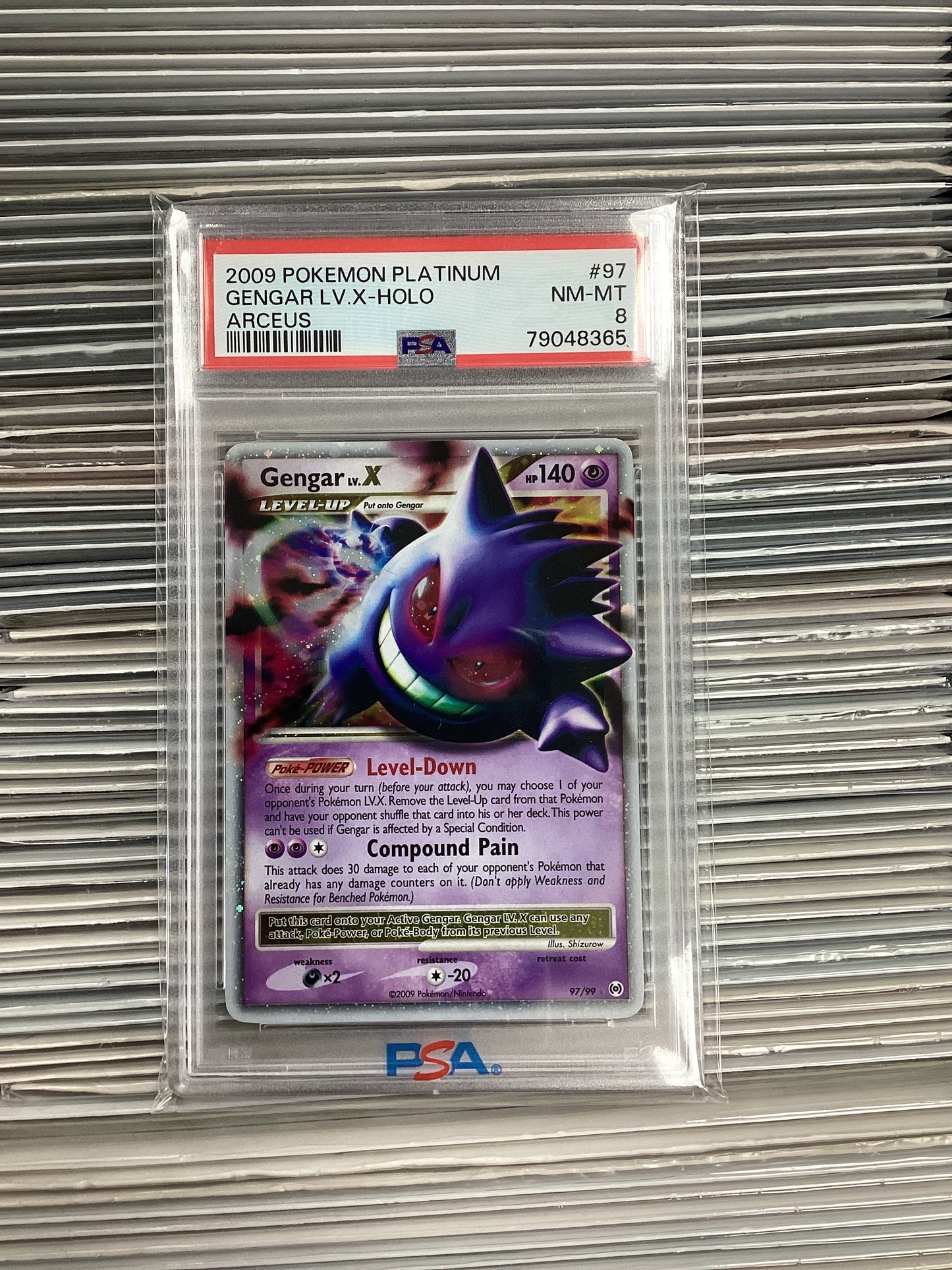 Pokemon Gengar LV.X 97/99 PSA 8