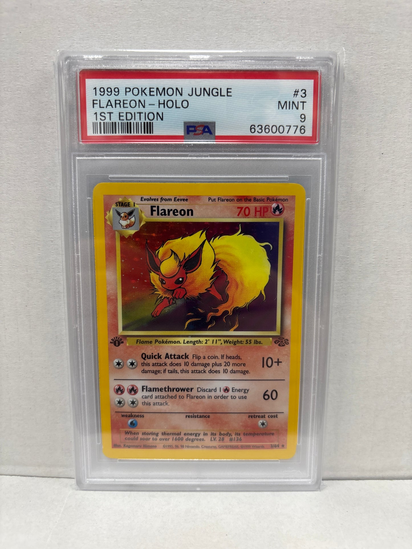 Pokemon Flareon 3/64 1st Edition (1999) PSA 9
