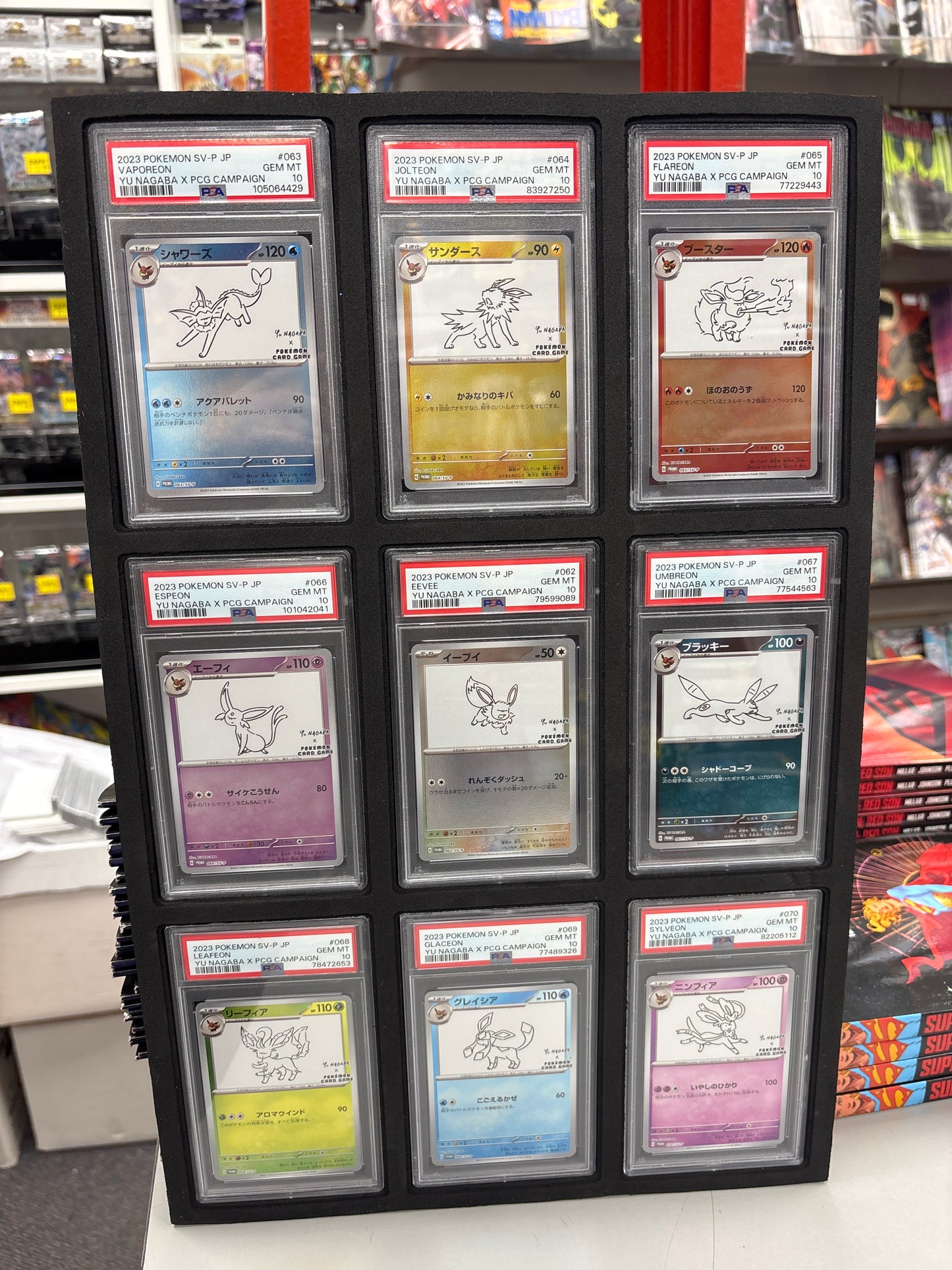 Pokemon Japanese Yu Nagaba Eevee’s Promo Set of 9 PSA 10s
