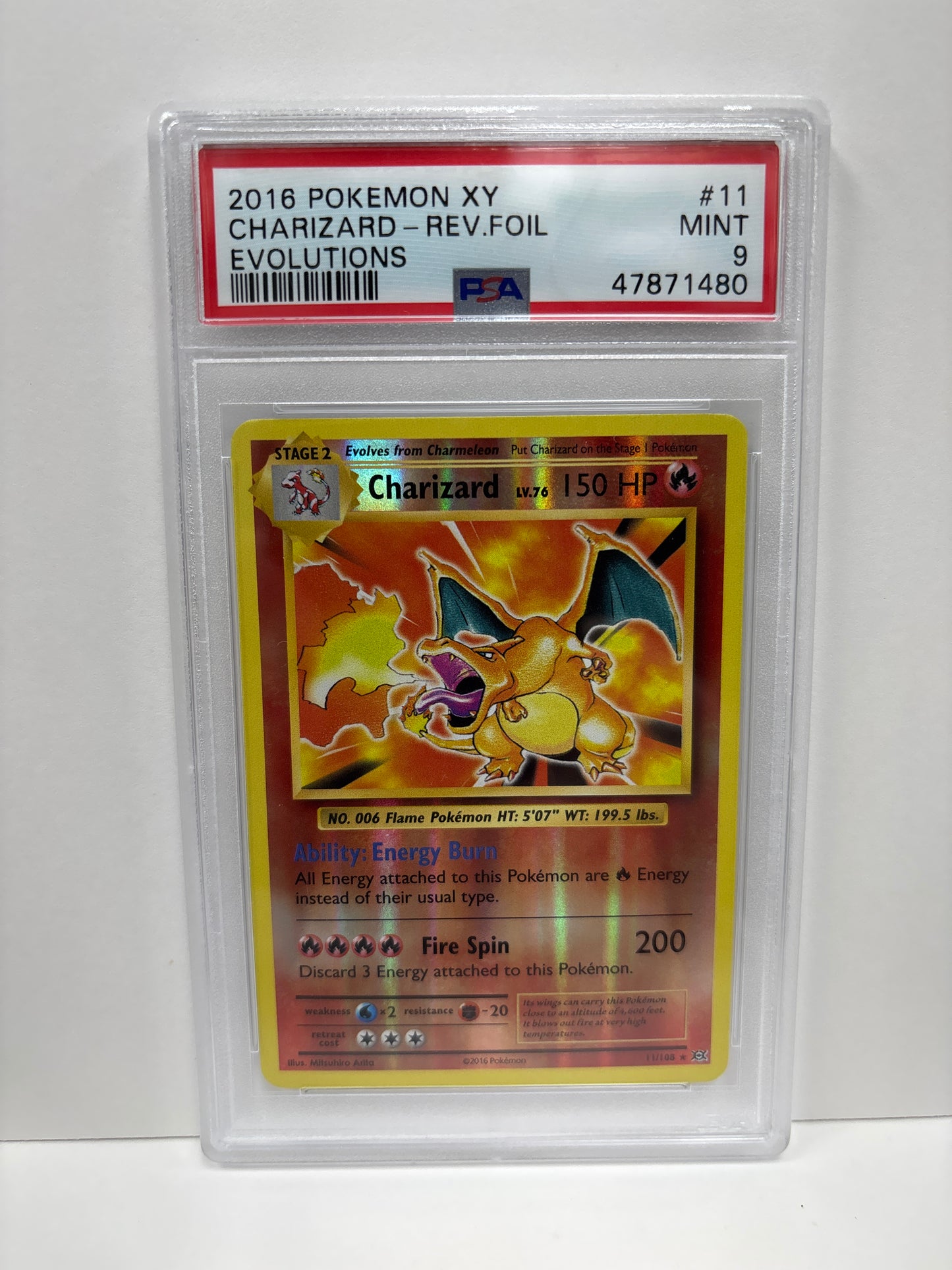 Pokemon Charizard 11/108 Reverse Foil (2016) PSA 9