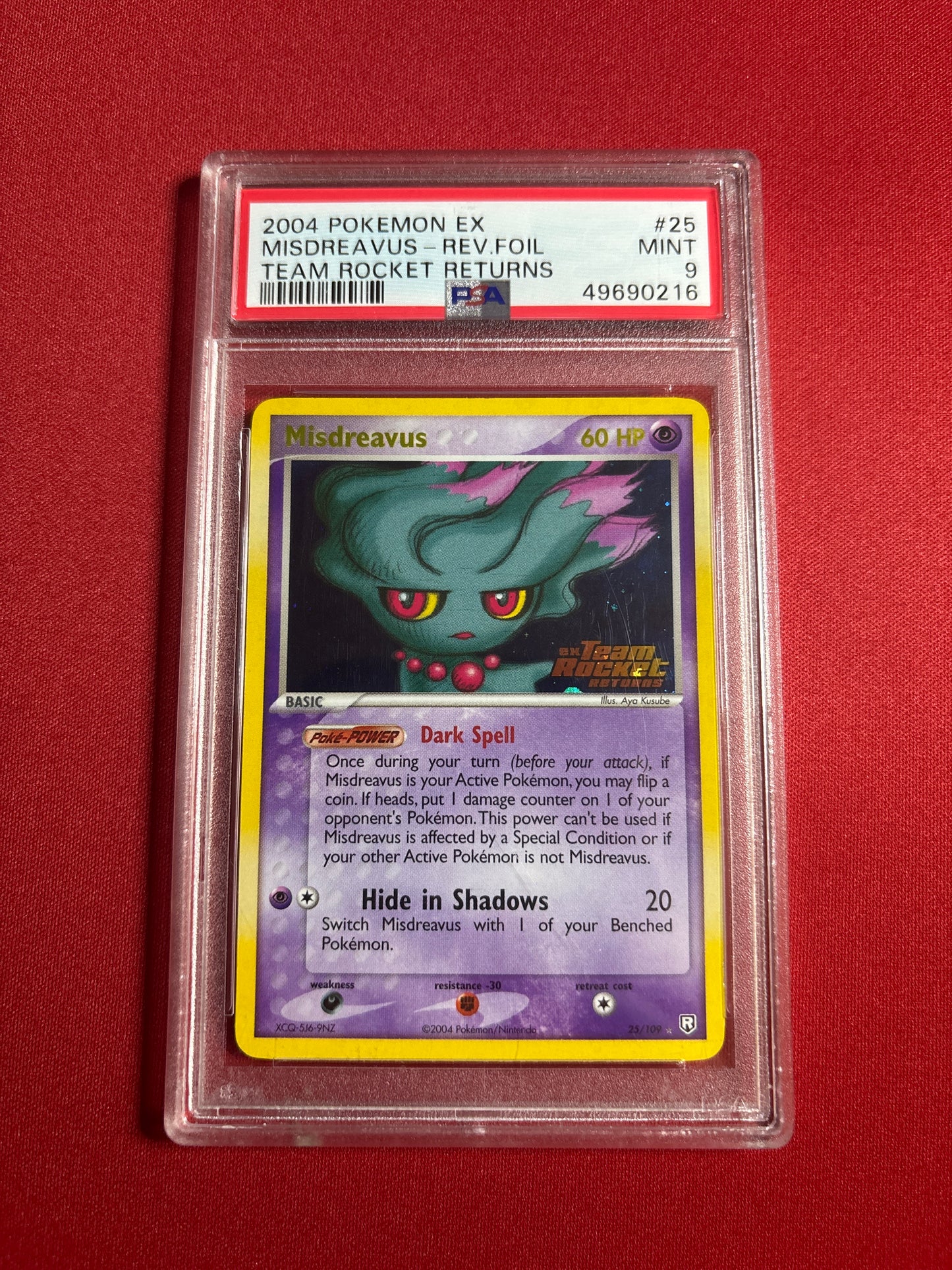 Pokemon Misdreavus 25/109 Reverse FOIL PSA 9