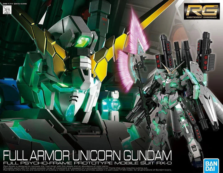 RG Full Armor Unicorn Gundam Full Psycho Frame Protoype Mobile Suit RX-0 1/144
