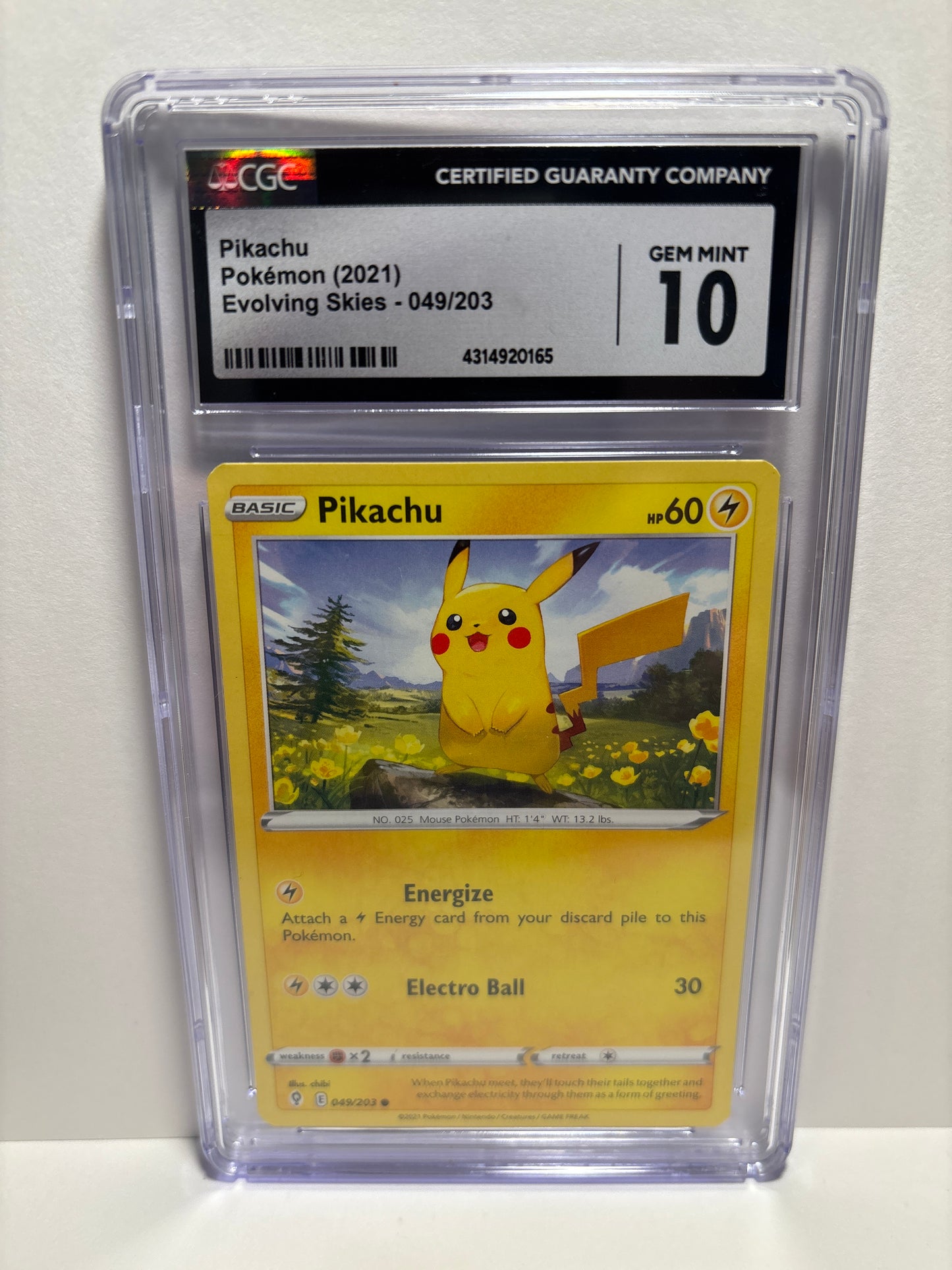 Pokemon Pikachu 049/203 CGC 10