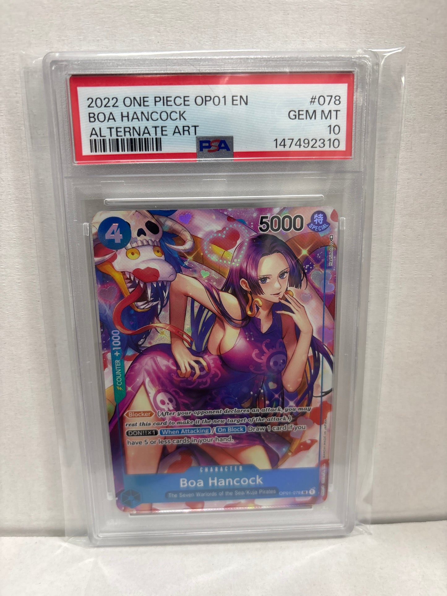 One Piece Card Game Boa Hancock OP01-078 PSA 10