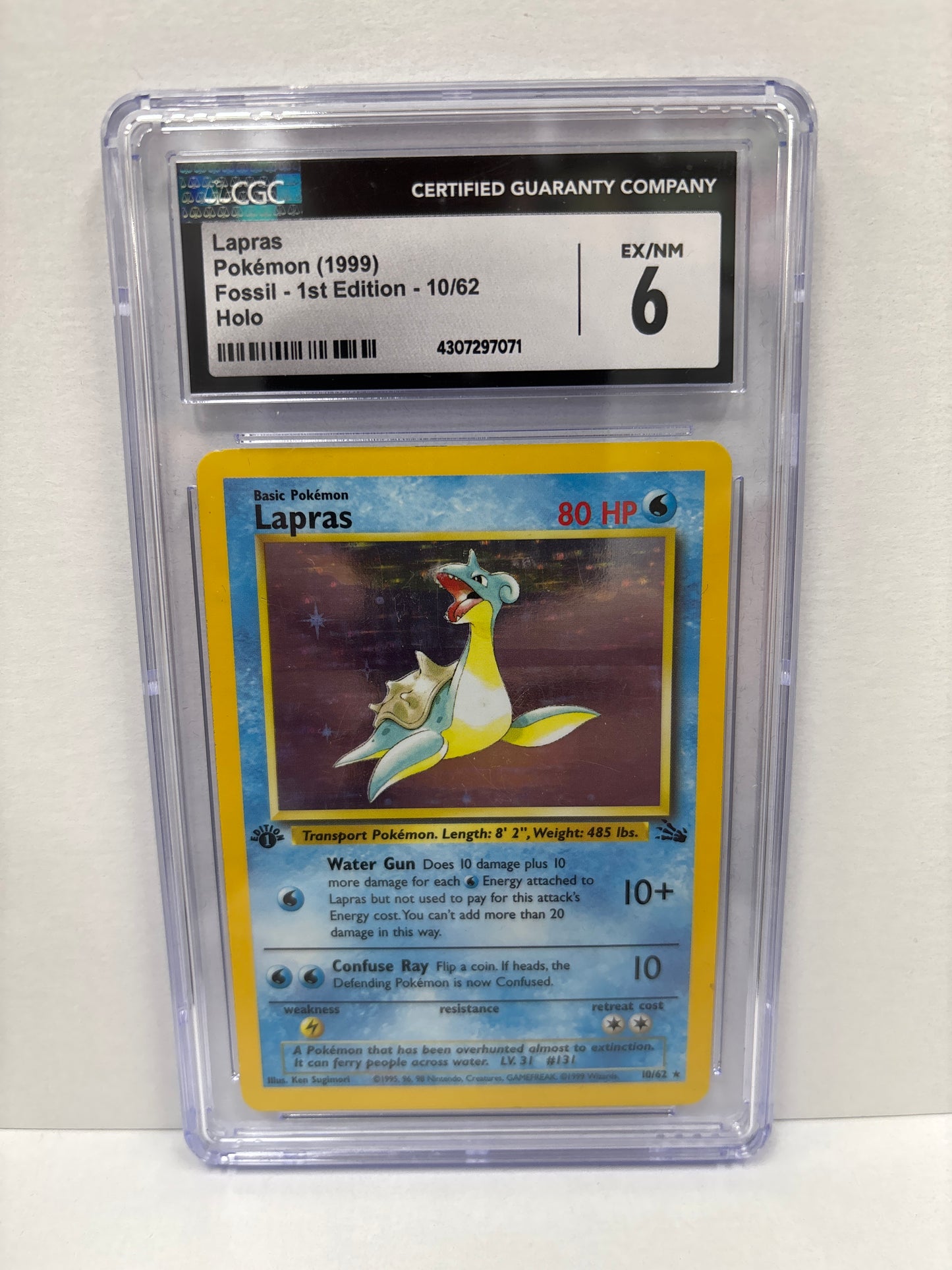 Pokemon Lapras 10/62 1st Edition (1999) CGC 6