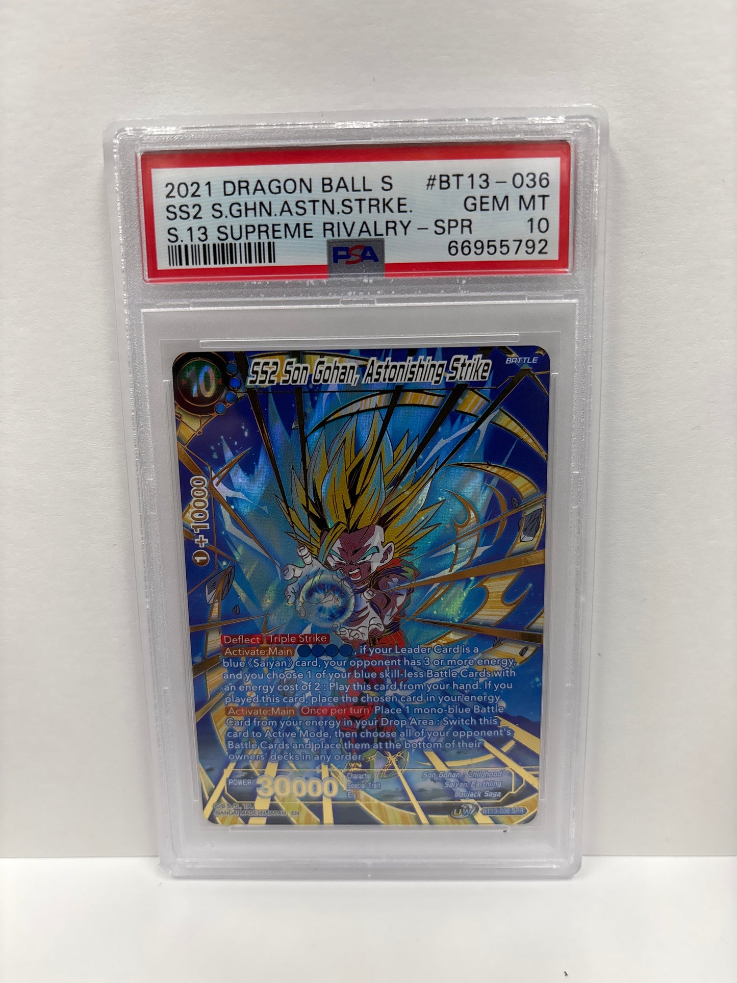 Dragon Ball Super SS2 Son Gohan, Astonishing Strike BT13-036 SPR PSA 10