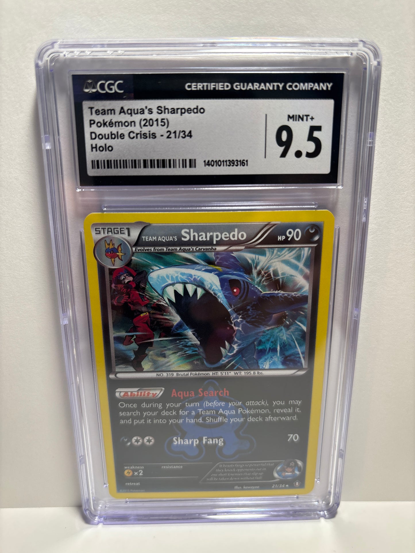 Pokemon Team Aqua’s Sharpedo 21/34 HOLO CGC 9.5
