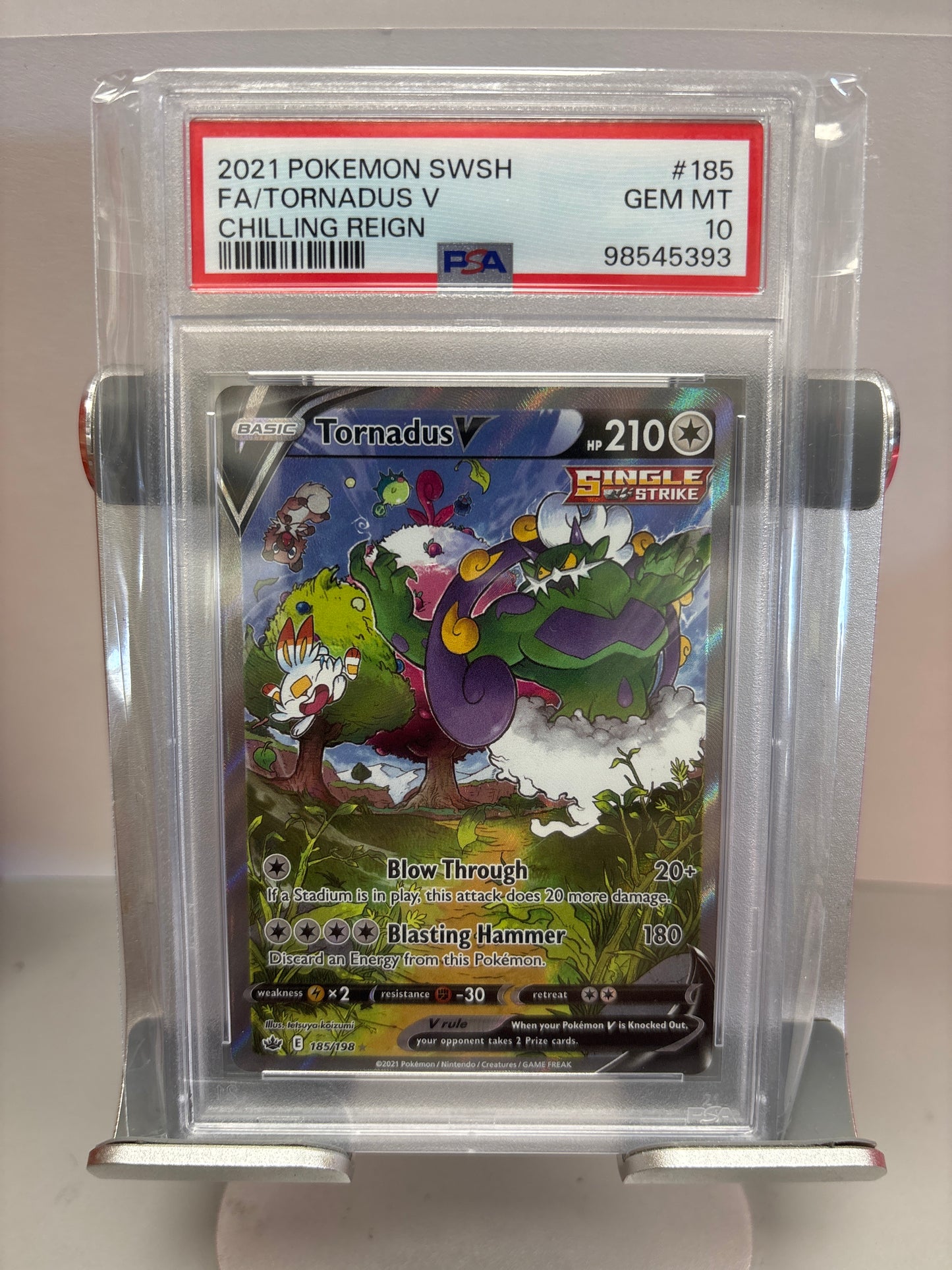 Pokemon Tornadus V 185/198 PSA 10
