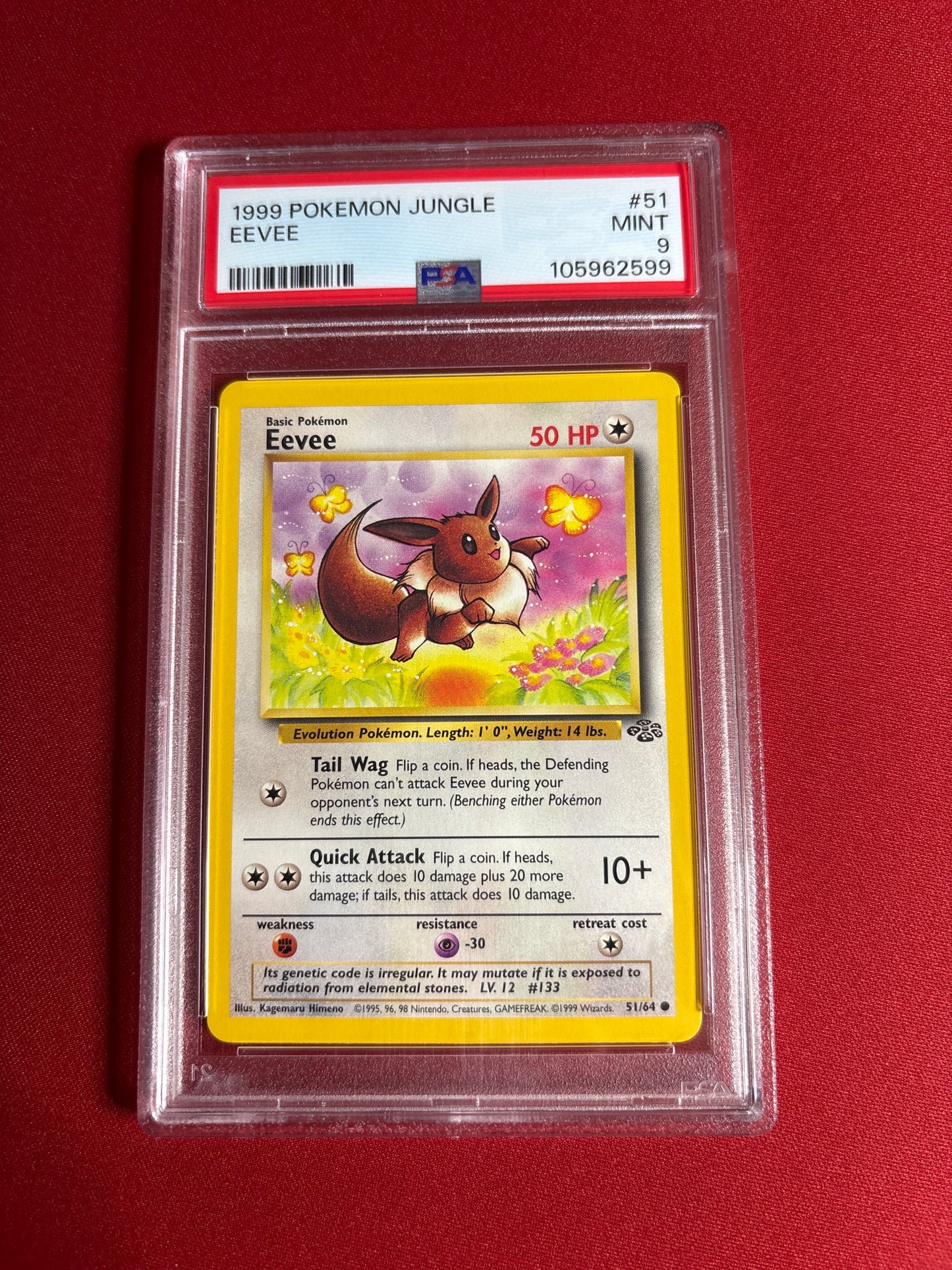 Pokemon Eevee 51/64 Unlimited (1999) PSA 9