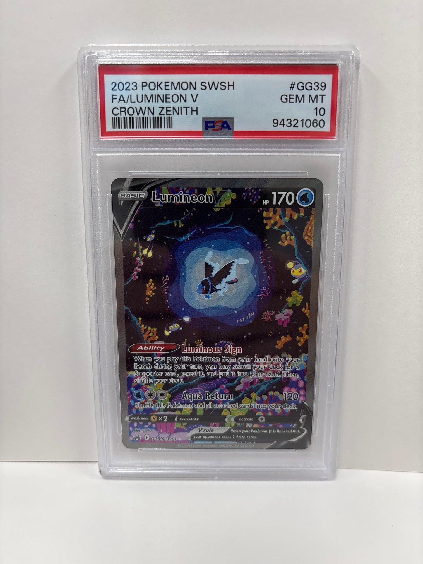 Pokemon Lumineon V GG39/GG70 PSA 10