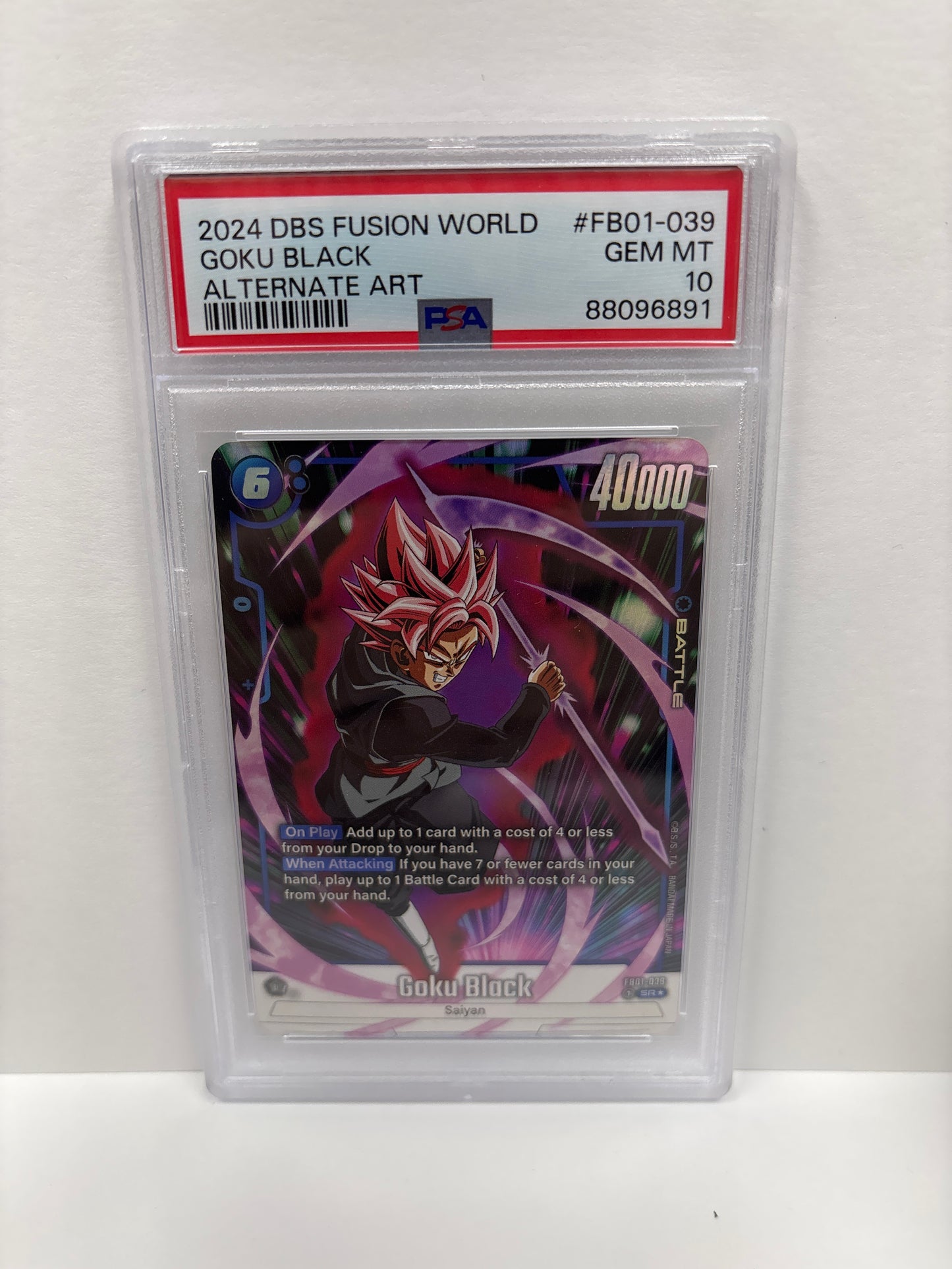 Dragon Ball Super Fusion World Goku Black FB01-039 PSA 10