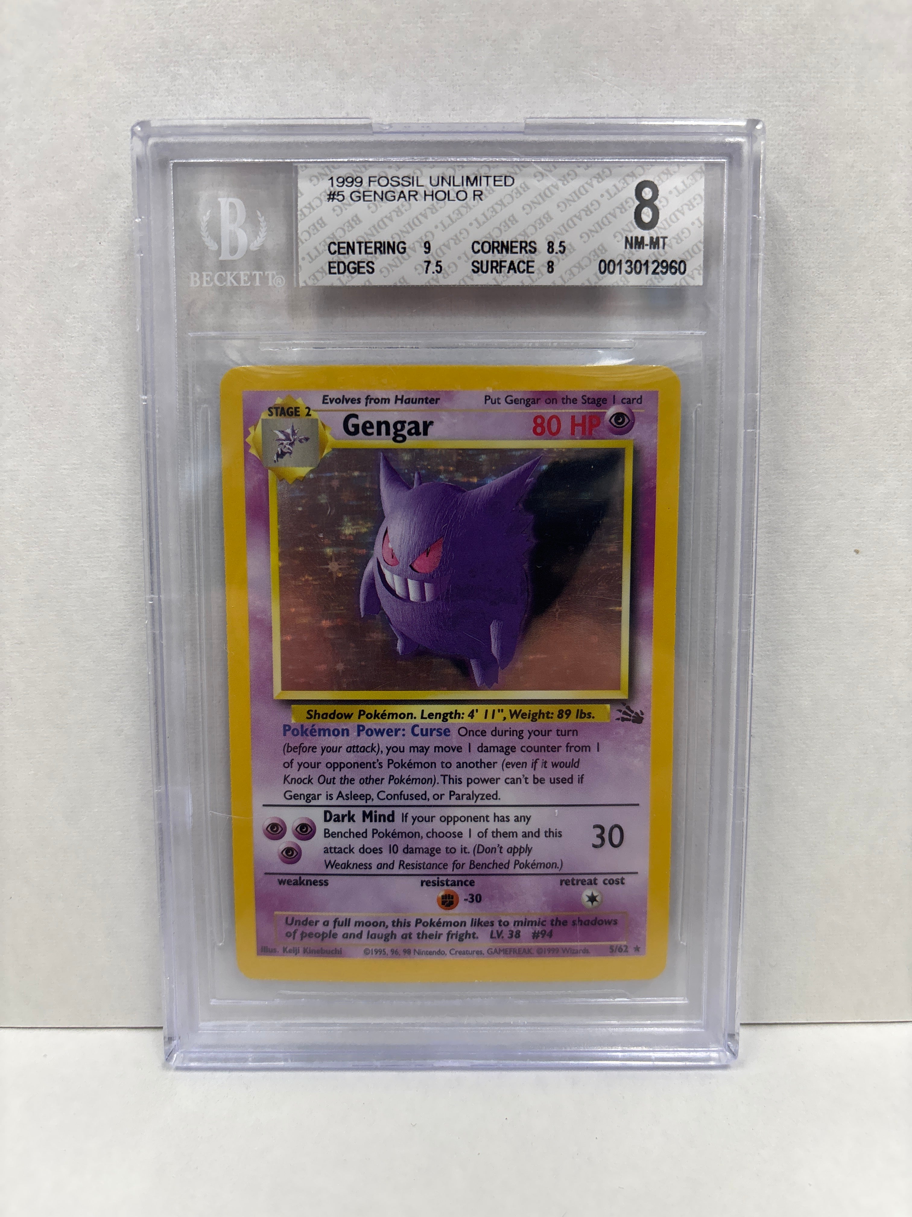 gengar pokemon card 1995 5/62 (1999) Beckett 8 (Scratches on Slab) – Zapp! Comics Retreat Cost Is It Worth It Deck:Iron Thorns EX Stage 1 Pokemon