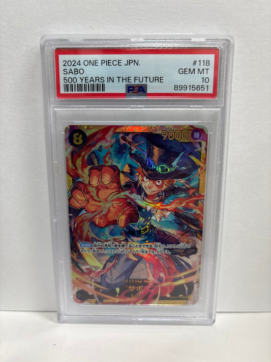 One Piece TCG JP Sabo OP07-118 PSA 10