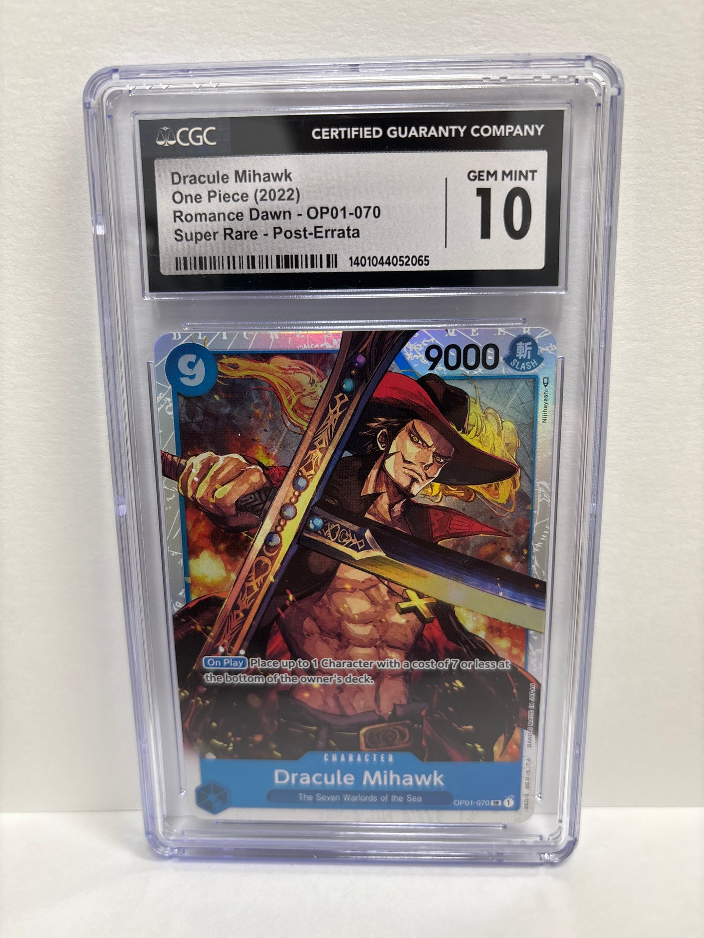One Piece TCG Dracule Mihawk OP01-070 CGC 10