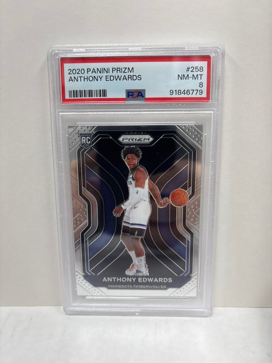 2020 Panini Prizm Anthony Edwards #258  PSA 8
