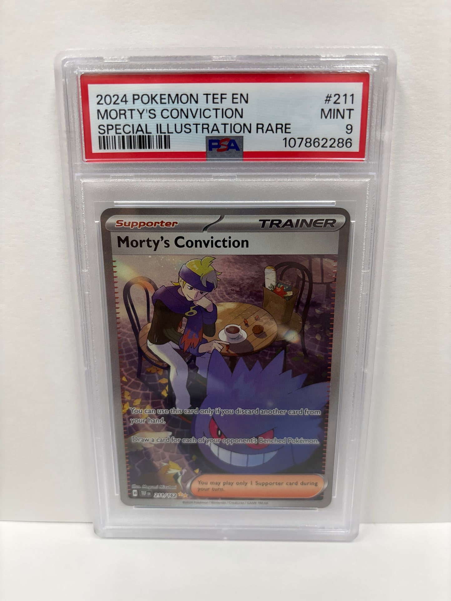 Pokemon Morty’s Conviction 211/162 PSA 9