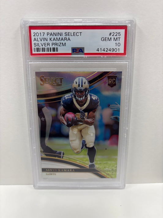 2017 Panini Select Alvin Kamara #225 Silver Prizm PSA 10