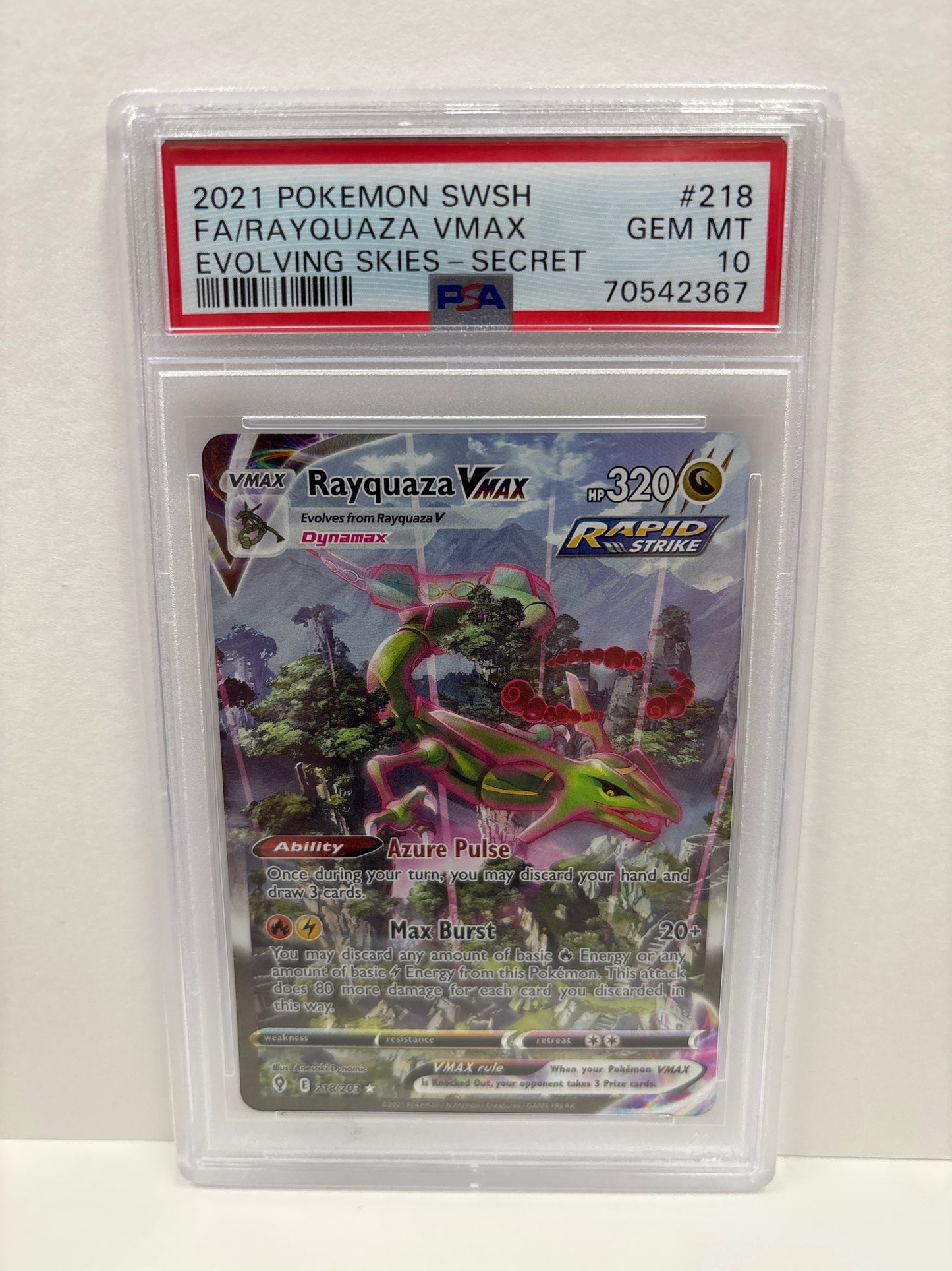 Pokemon Rayquaza VMAX 218/203 PSA 10