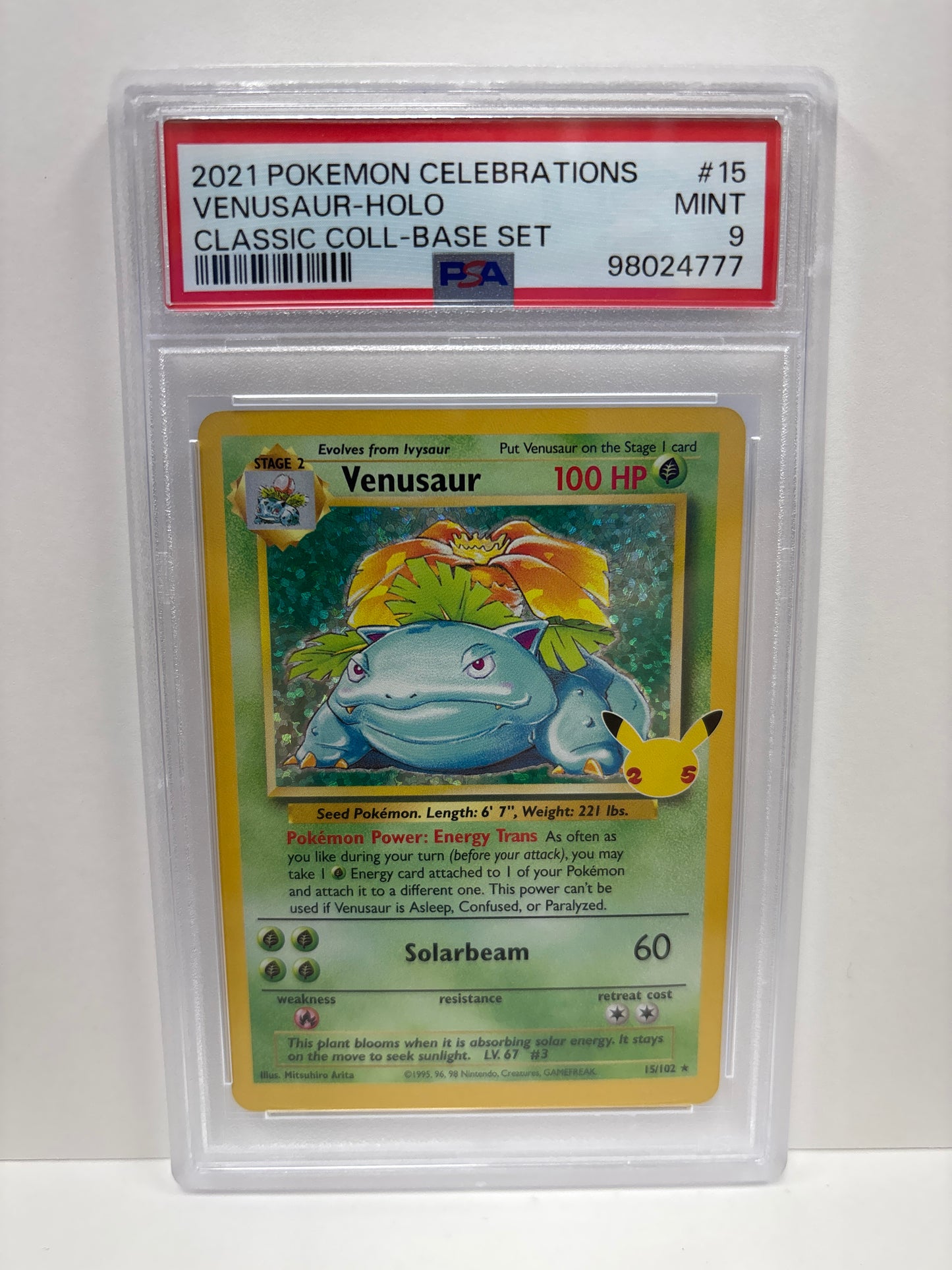 Pokemon Venusaur 15/102 Celebrations PSA 9