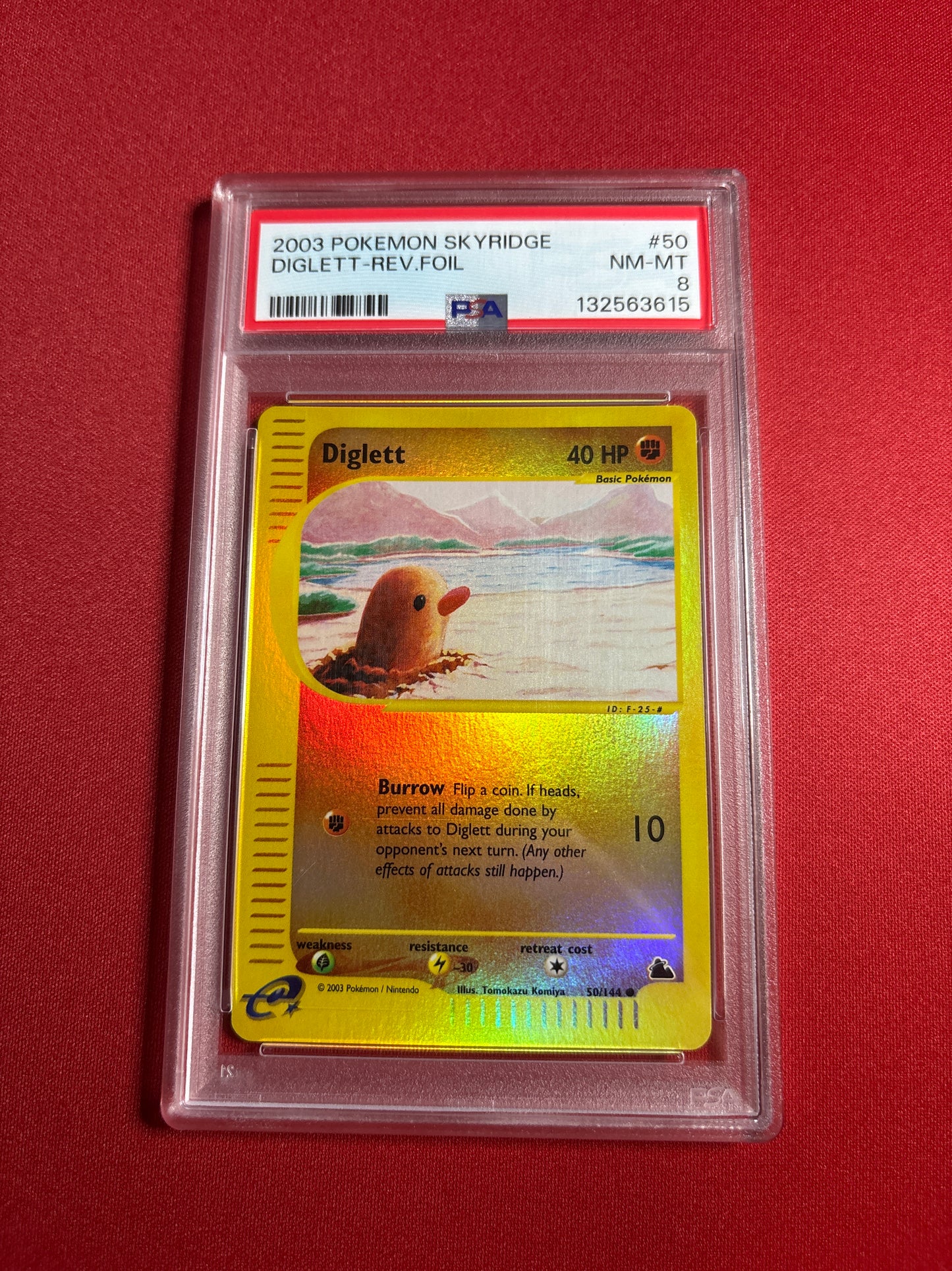 Pokemon Diglett 50/144 Reverse FOIL PSA 8