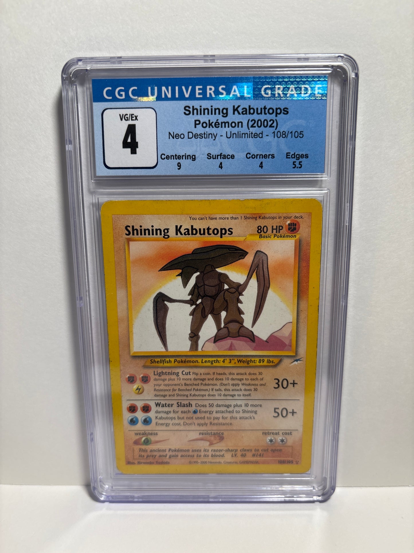 Pokemon Shining Kabutops 108/105 CGC 4