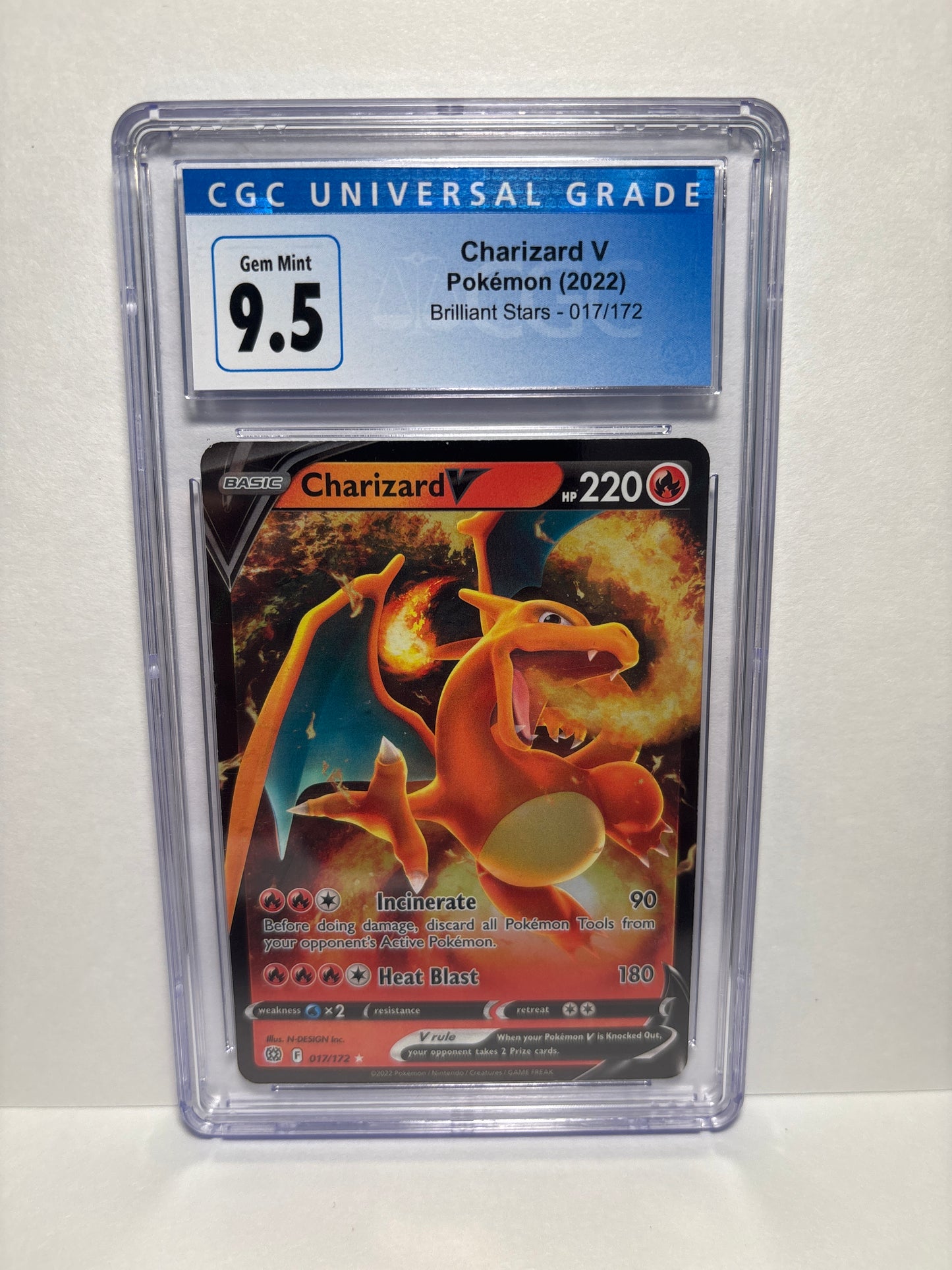 Pokemon Charizard V 017/172 CGC 9.5 (Scratches on slab)