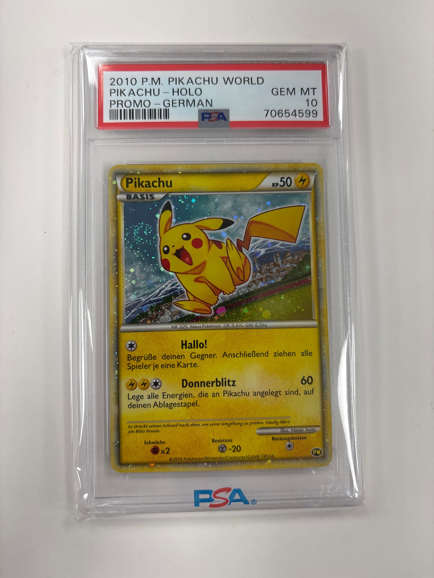 Pokemon Pikachu World PROMO German (2010) PSA 10