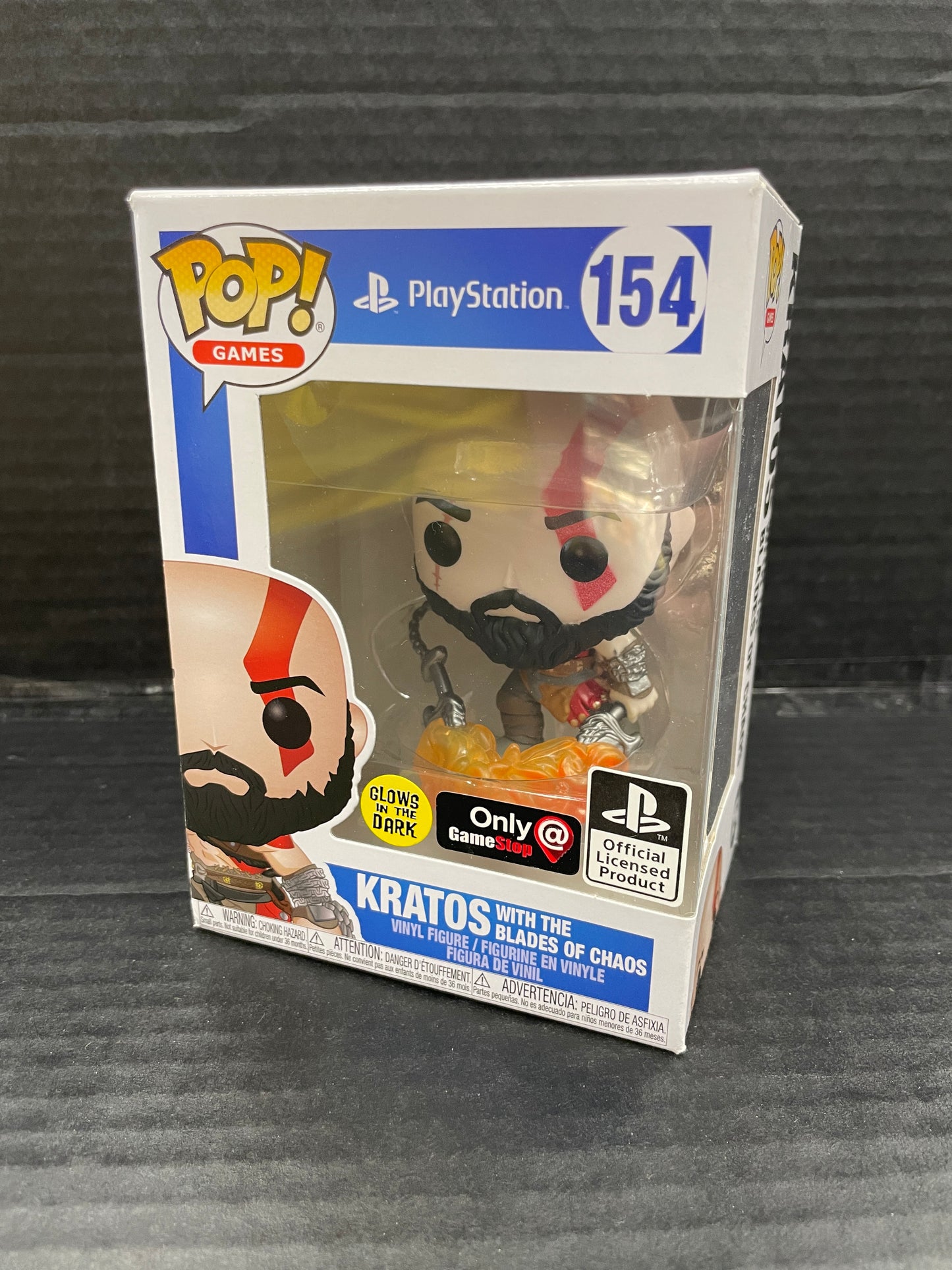 Funko Pop! God of War Kratos with the Blades of Chaos 154 GameStop Exclusive Glow in the Dark (Grade B)