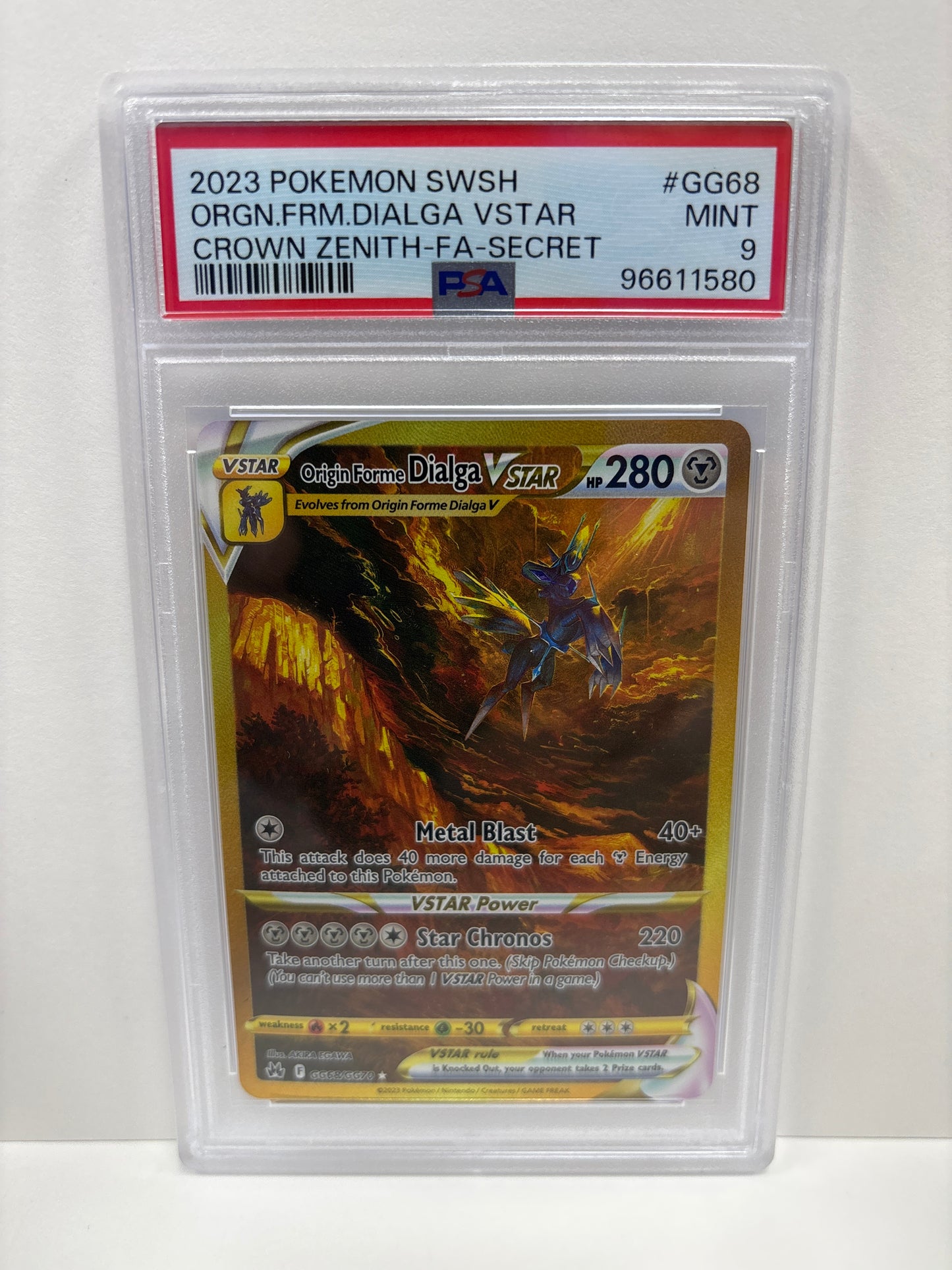 Pokemon Origin Forme Dialga VSTAR GG68/GG70 PSA 9