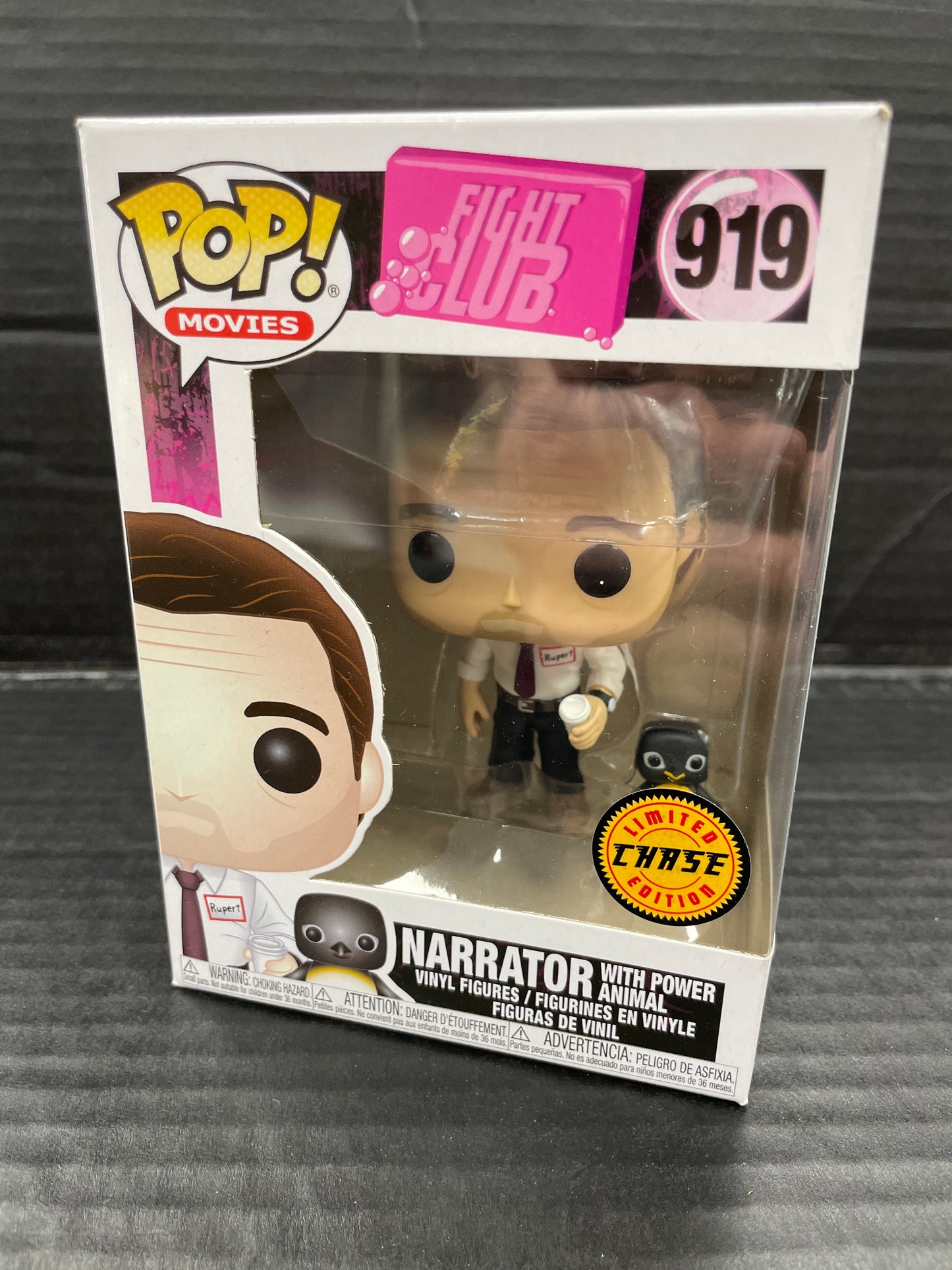 Funko Pop! Fight Club Narrator with Power Animal 919 Chase (Grade B+)