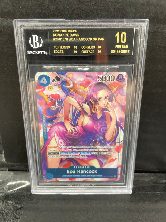 One Piece TCG Boa Hancock OP01-078  AA Beckett Black Label 10