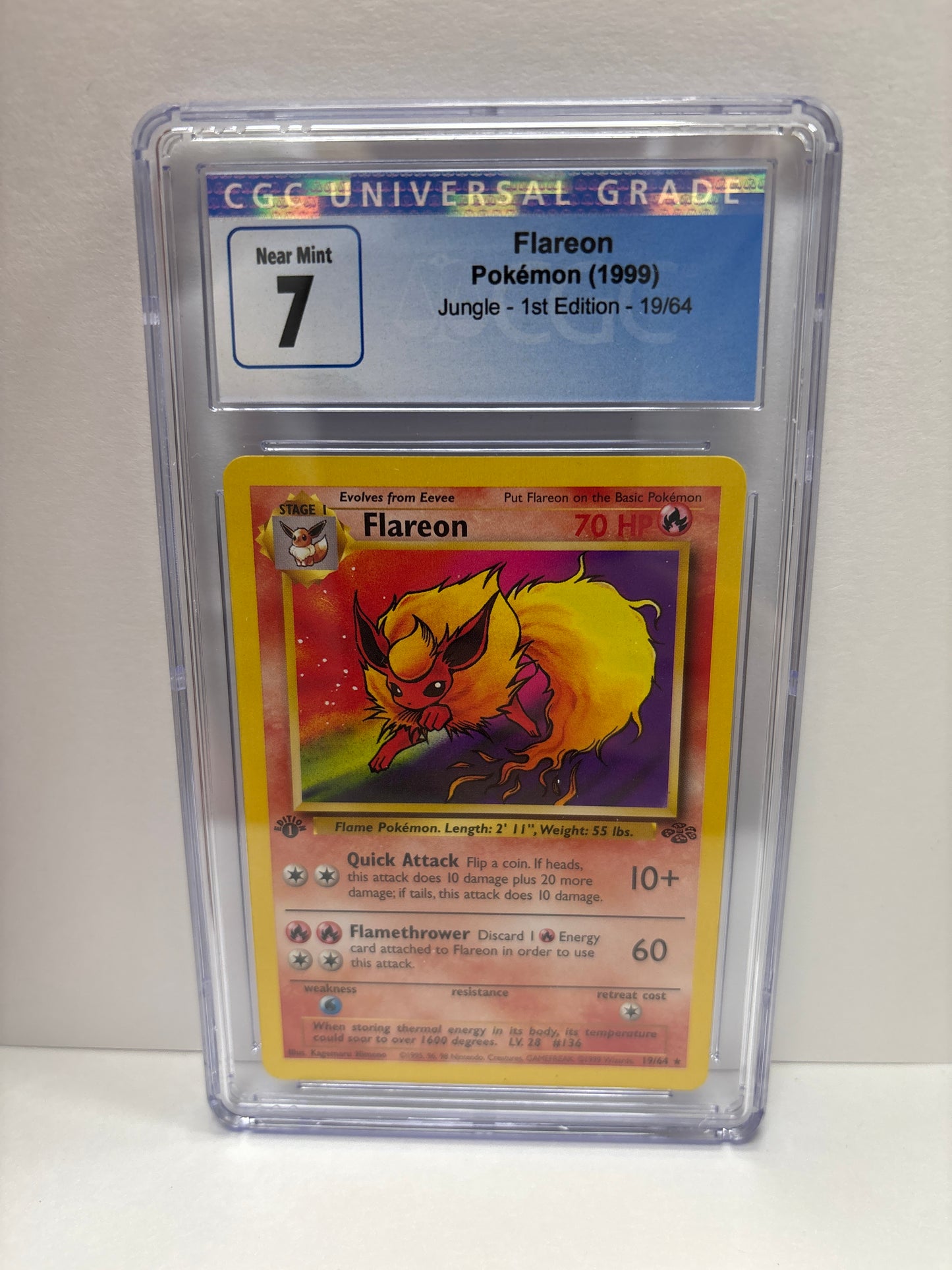Pokemon Flareon 19/64 1st Edition (1999) CGC 7