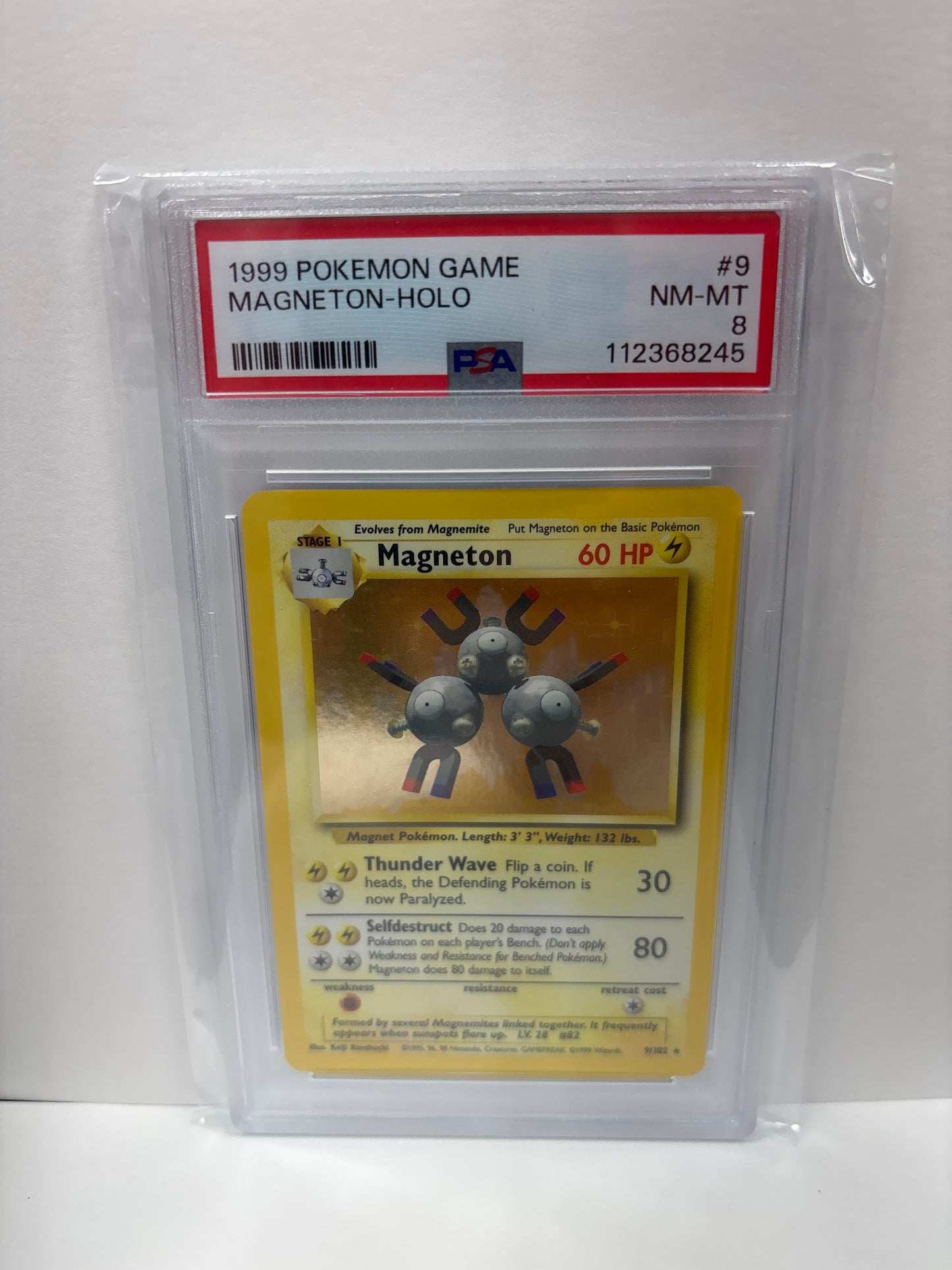 Pokemon Magneton 9/102 (1999) PSA 8