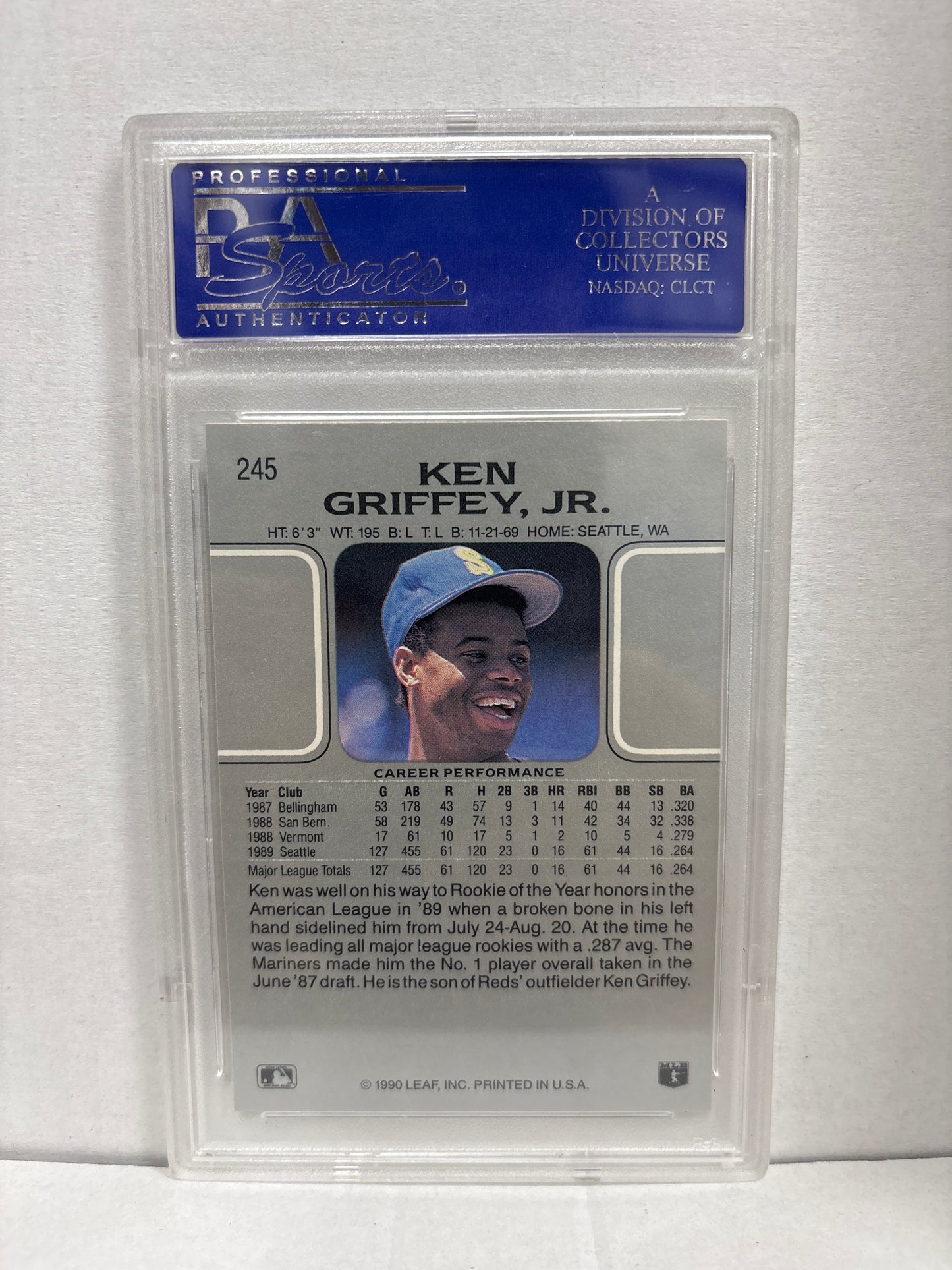 1990 Leaf Ken Griffey Jr. #245 PSA 9 (Old Slab)
