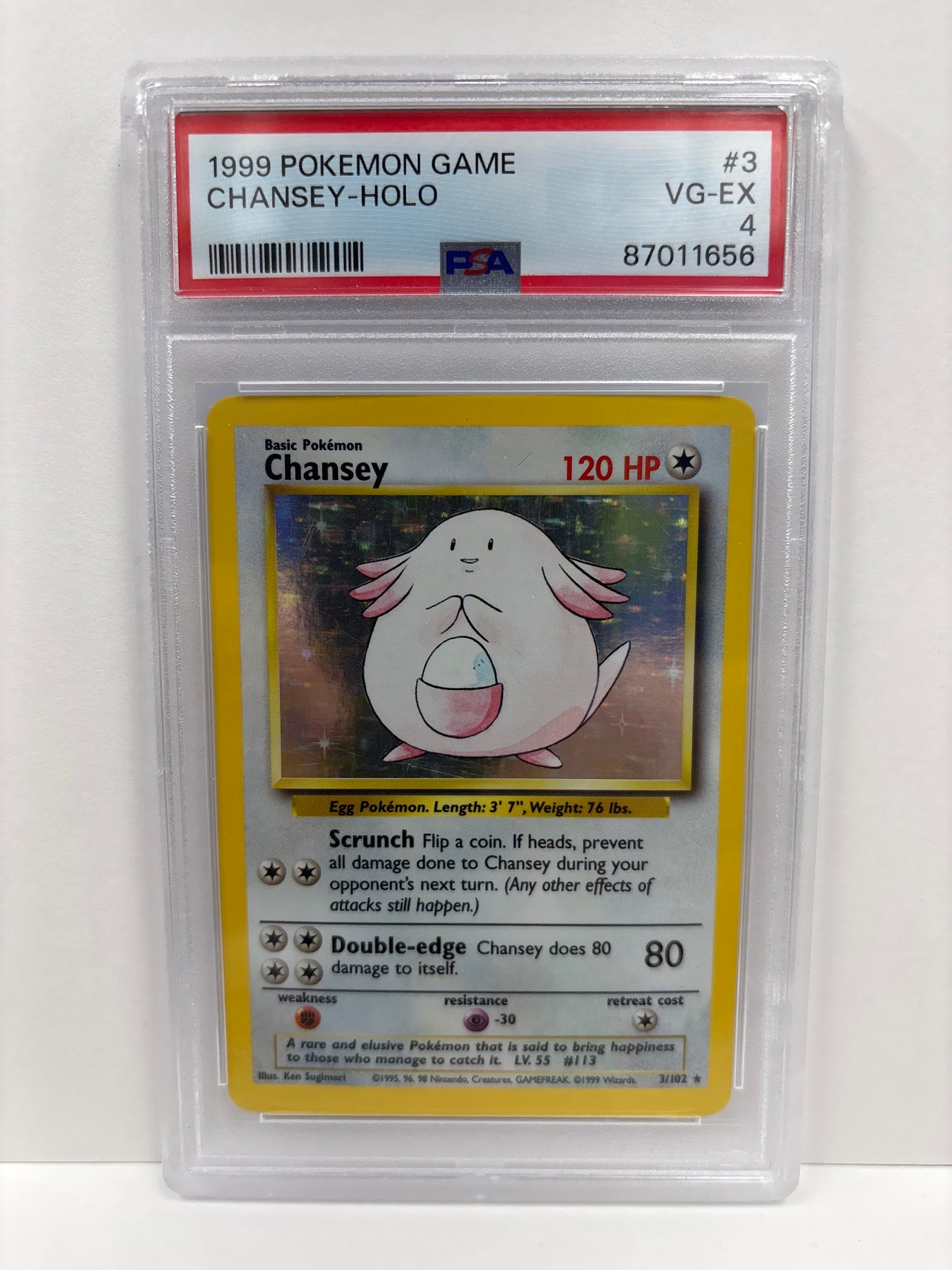 Pokemon Chansey 3/102 Unlimited PSA 4
